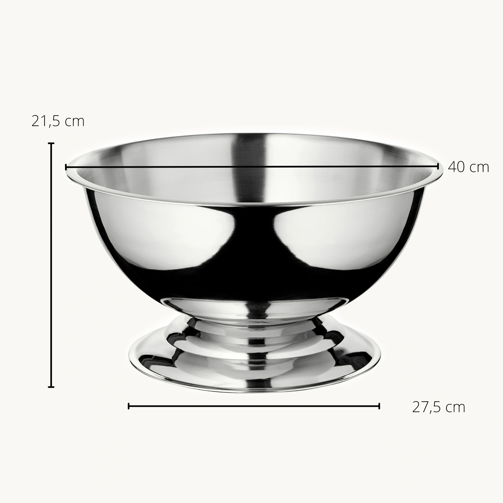 INAKTIV 2. Wahl Flaschenkühler Cara, Edelstahl hochglanzpoliert, Durchmesser 40 cm, Höhe 21 cm