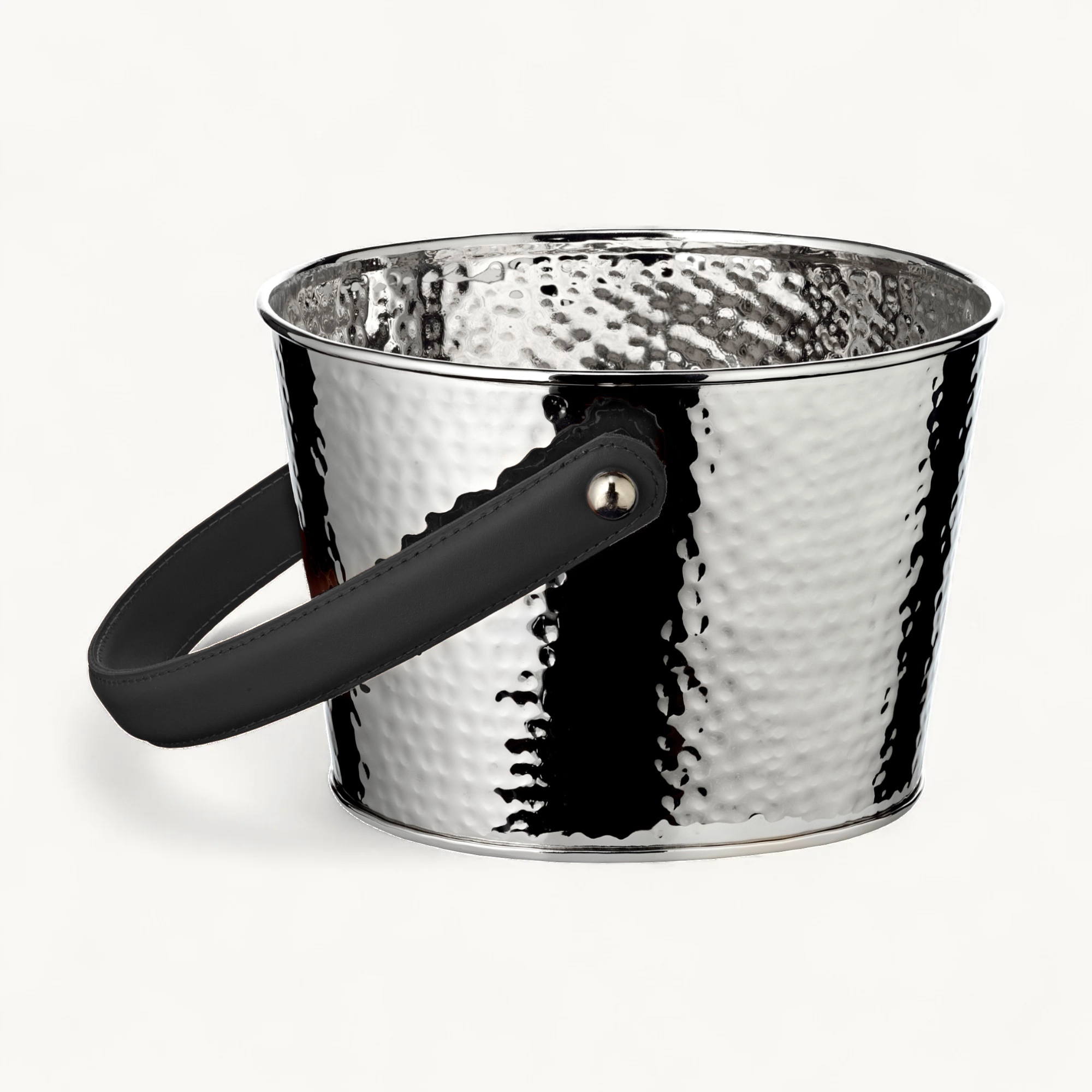 Sektkühler Gavin (23 x 18 cm, H 16 cm), gehämmert, Edelstahl, vernickelt