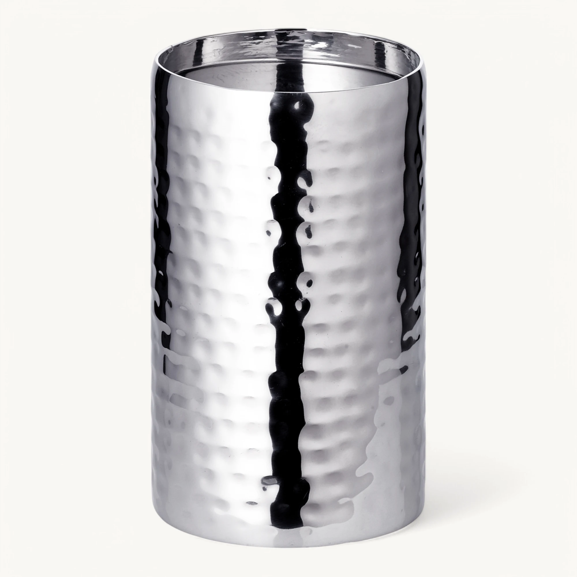 Kerzenständer Agadir (Höhe 15 cm), silberfarben, gehämmert, Edelstahl, hochglanzpoliert Kerzenständer Agadir (Höhe 15 cm), silberfarben, gehämmert, Edelstahl, hochglanzpoliert