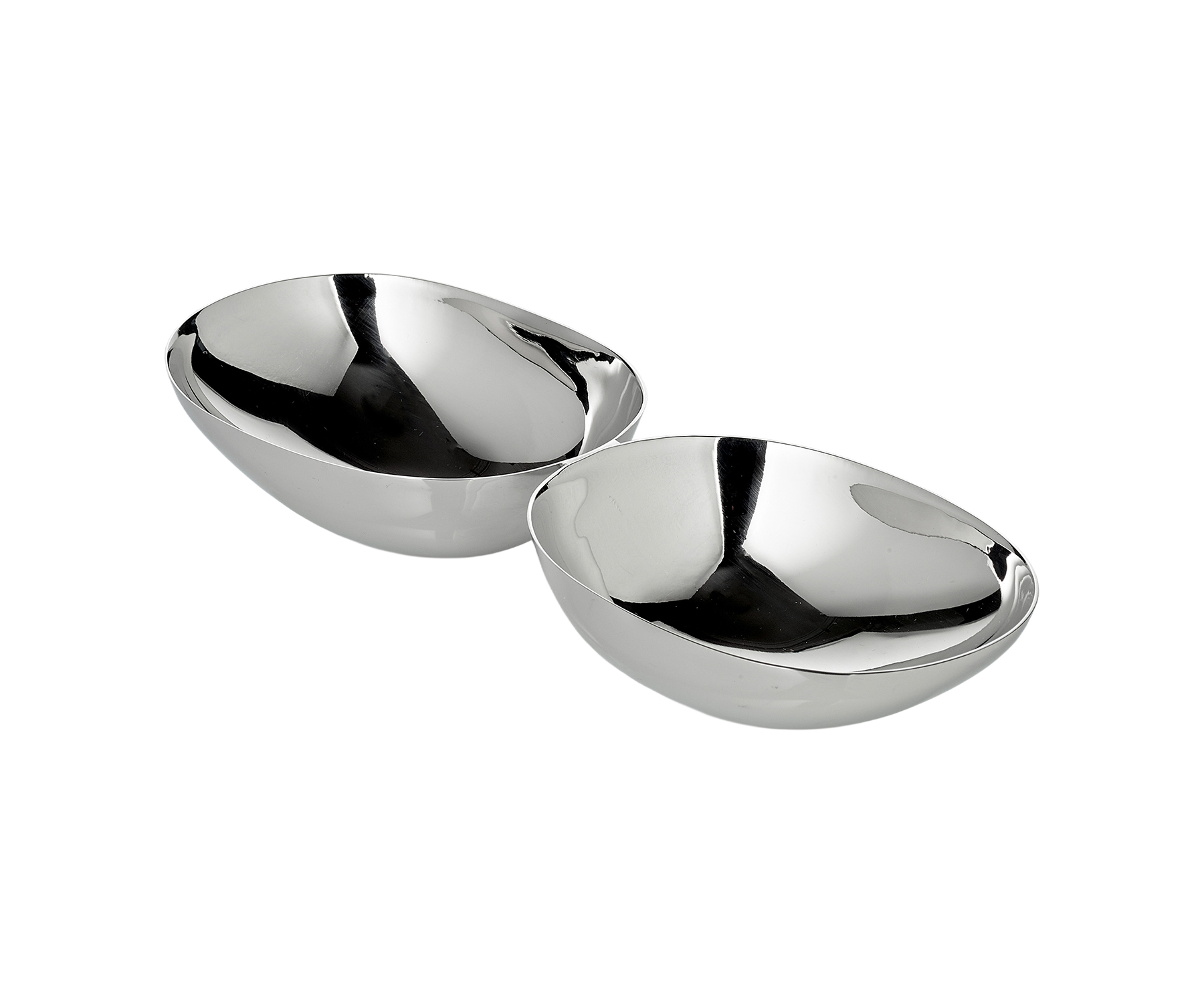 Snackschale Zweifachschale Luma (Länge 19 cm), hochglanzpoliert, Dekoschale, Duoschale