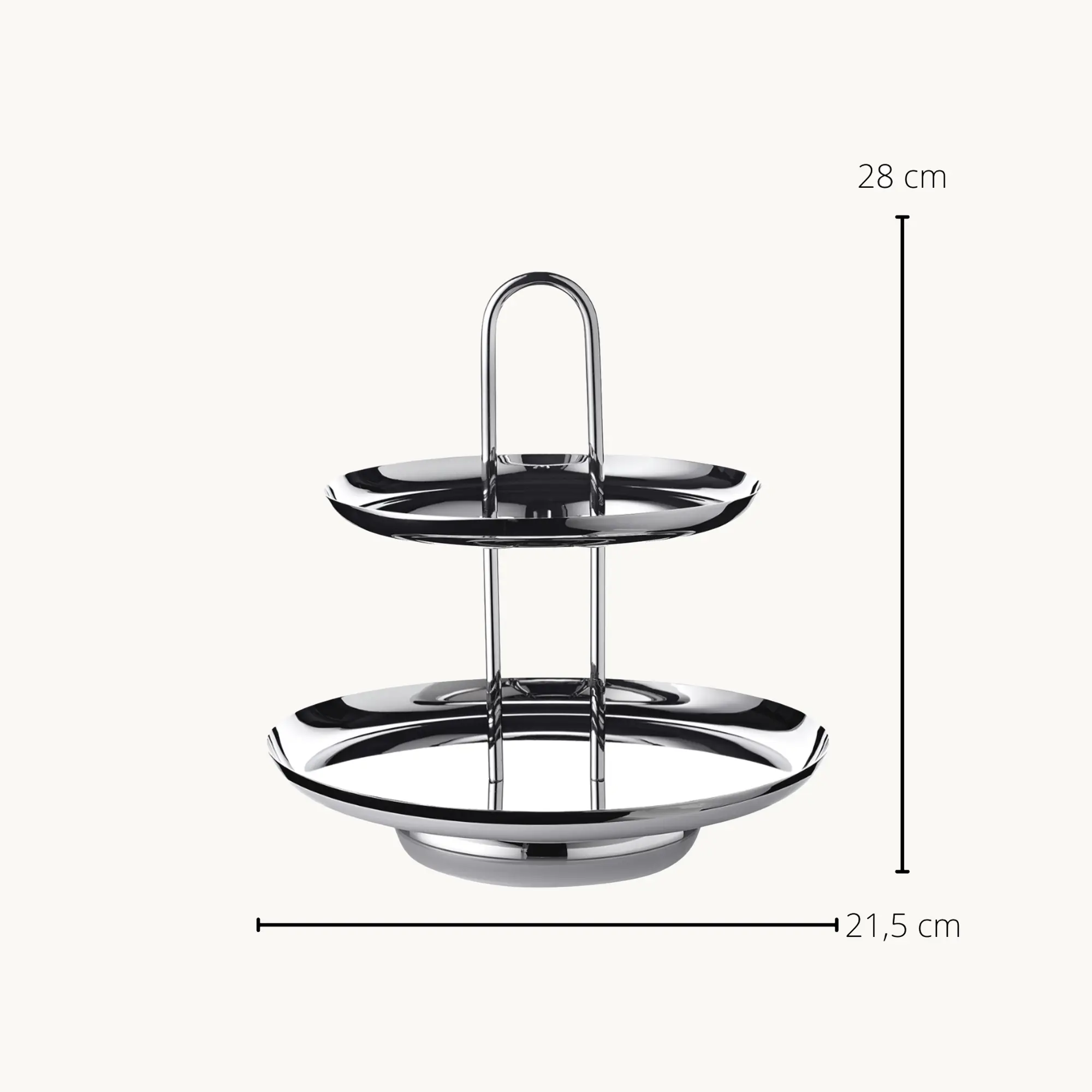Etagere Apus (Höhe 28 cm, 2-stöckig), Edelstahl hochglanzpoliert