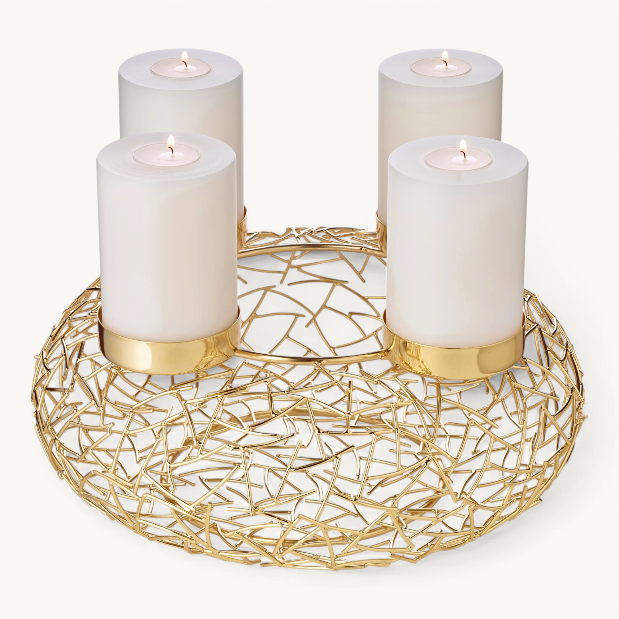 Adventskranz Milano (ø 34 cm), goldfarben, glänzend, Edelstahl Adventskranz Milano (ø 34 cm), goldfarben, glänzend, Edelstahl