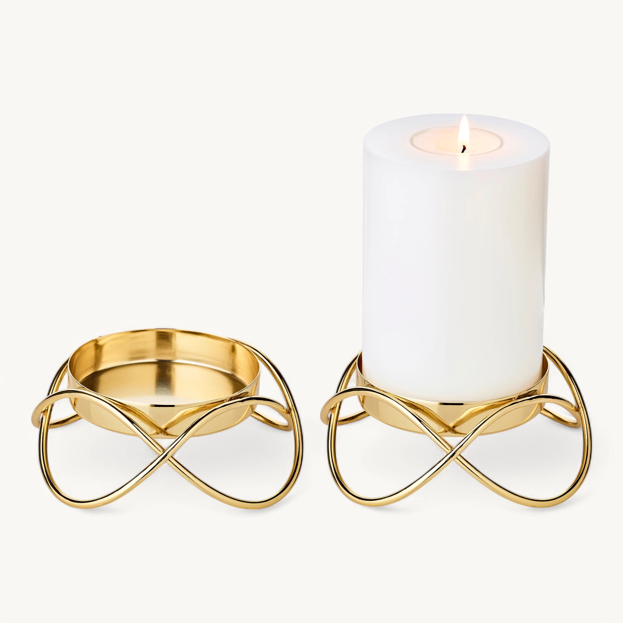2er-Set Kerzenhalter Bastia (Höhe 4,5 cm), goldfarben, vernickelter Edelstahl, für Kerzen ø 8 cm 2er-Set Kerzenhalter Bastia (Höhe 4,5 cm), goldfarben, vernickelter Edelstahl, für Kerzen ø 8 cm