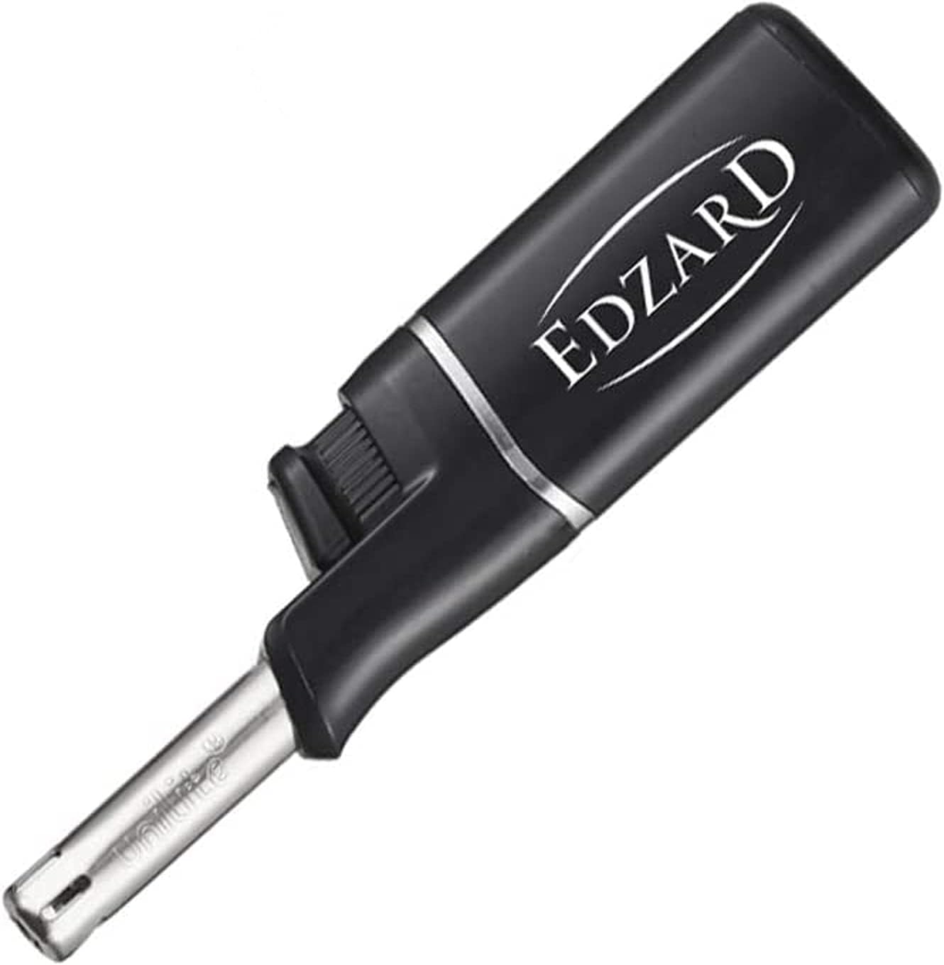 3 Stück Mini-Stabfeuerzeug, schwarz mit Edzard Logo, Länge 11 cm, nachfüllbar