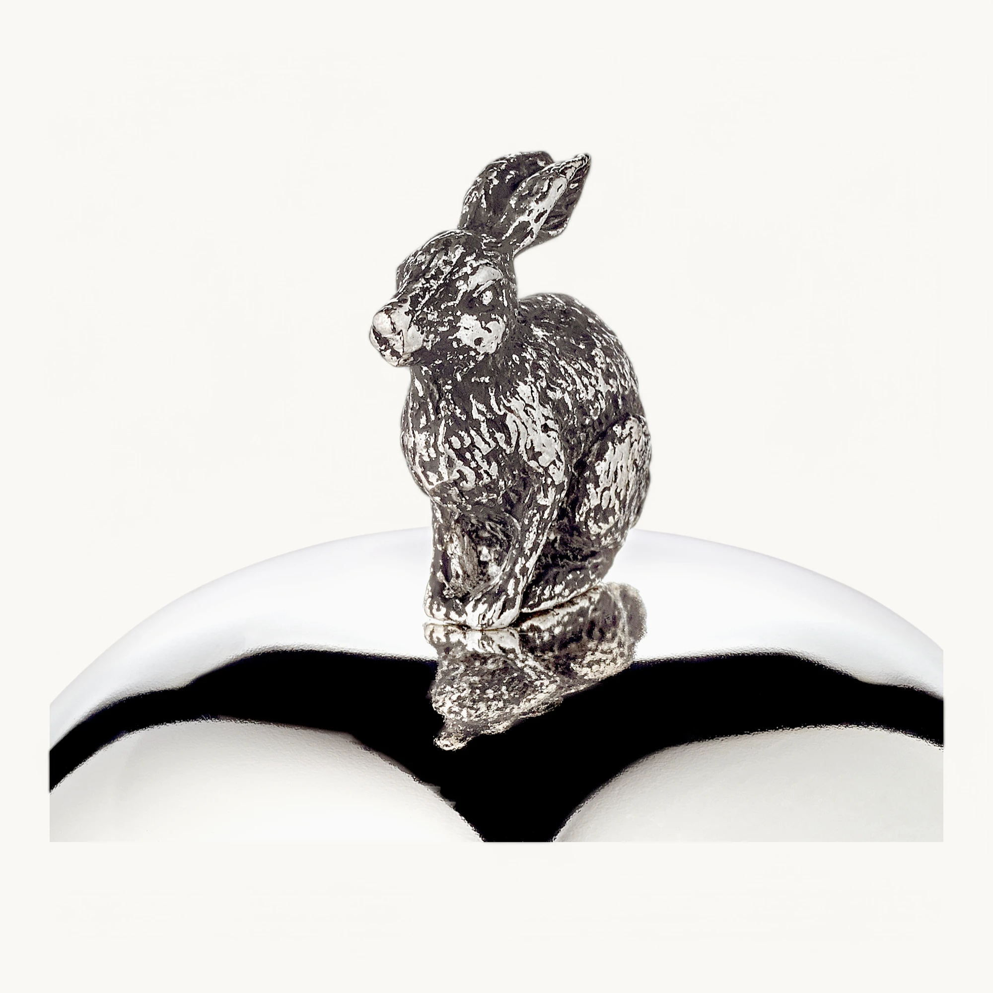 Marmeladenglas Hase, edel versilbert und anlaufgeschützt, Höhe 15 cm, Durchmesser 9 cm