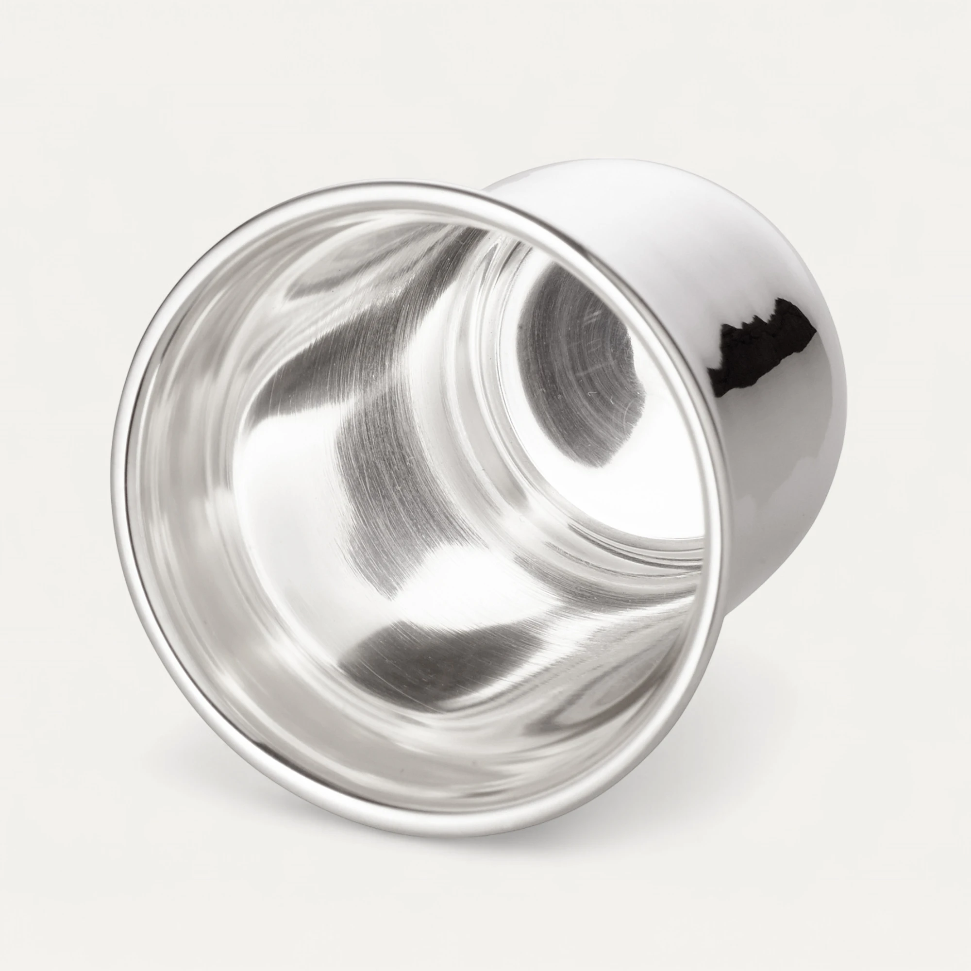 Schnapsset 7-teilig, 6 Becher und Tablett, schwerversilbert, 22x15 cm, Becher H 5 cm, Füllmenge 4 cl