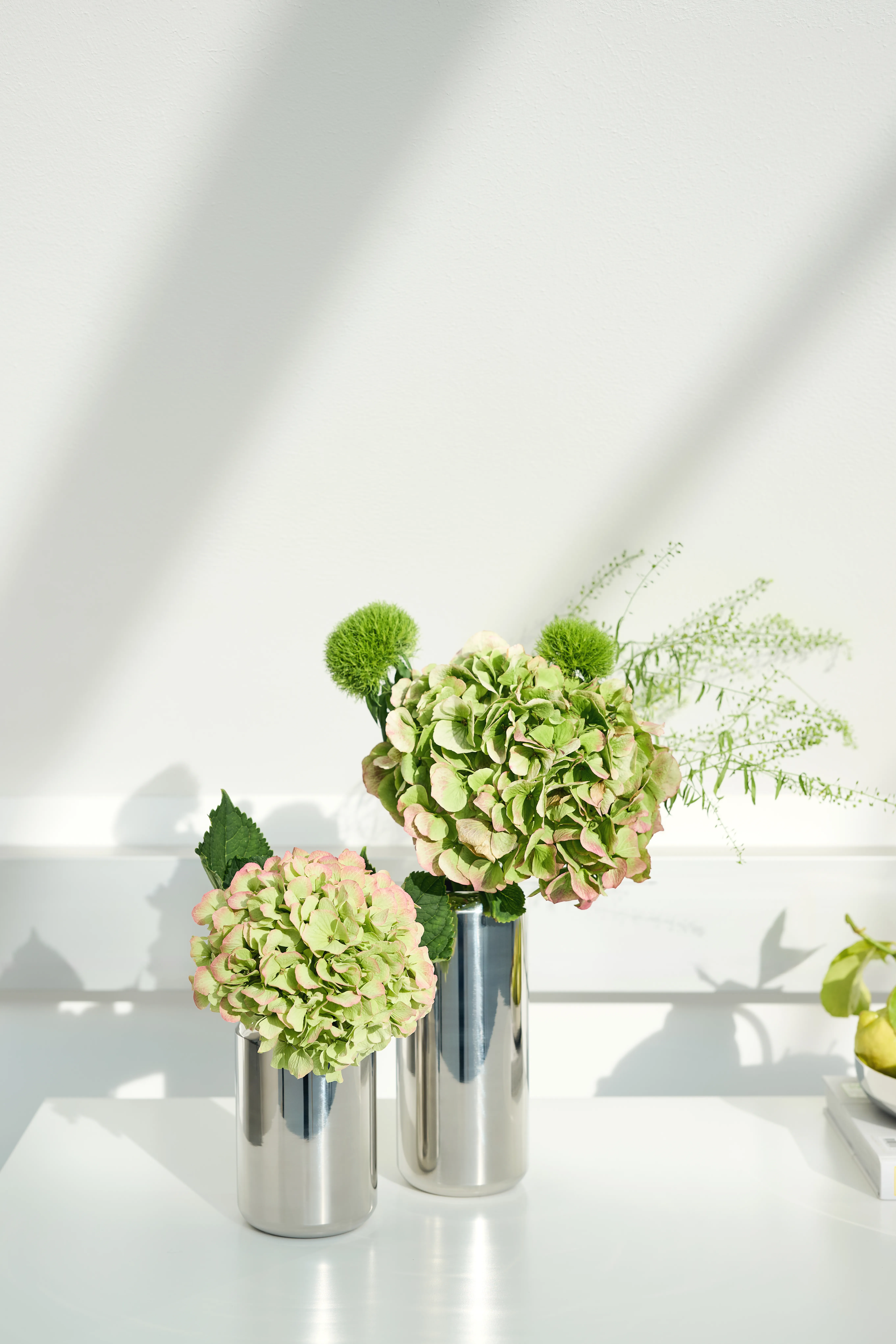 Vase Lunaria (Höhe 15 cm, Ø 10 cm), silberfarben,  Edelstahl