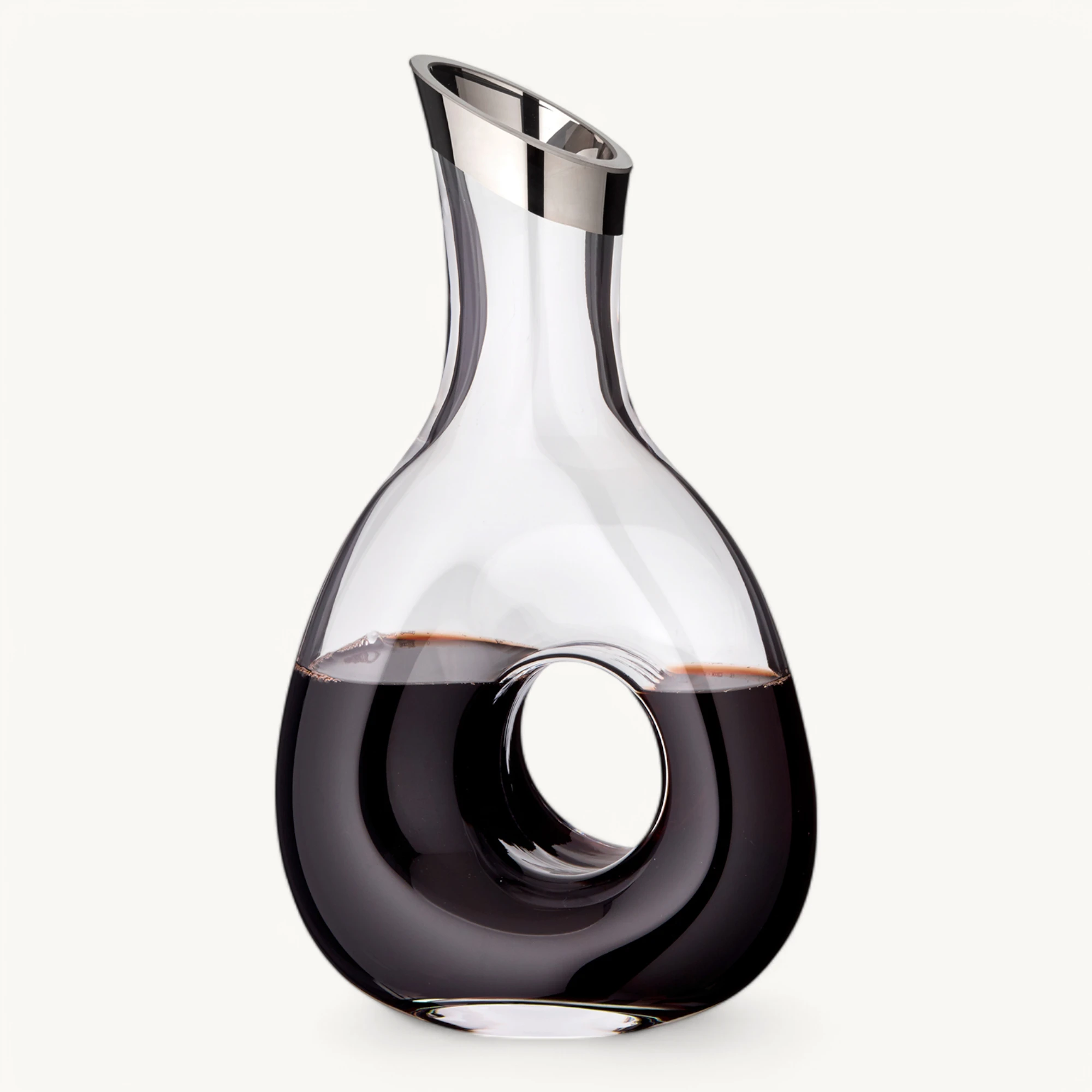 Dekanter Gordon (1,2 Liter), mundgeblasenes Kristallglas, Platinrand