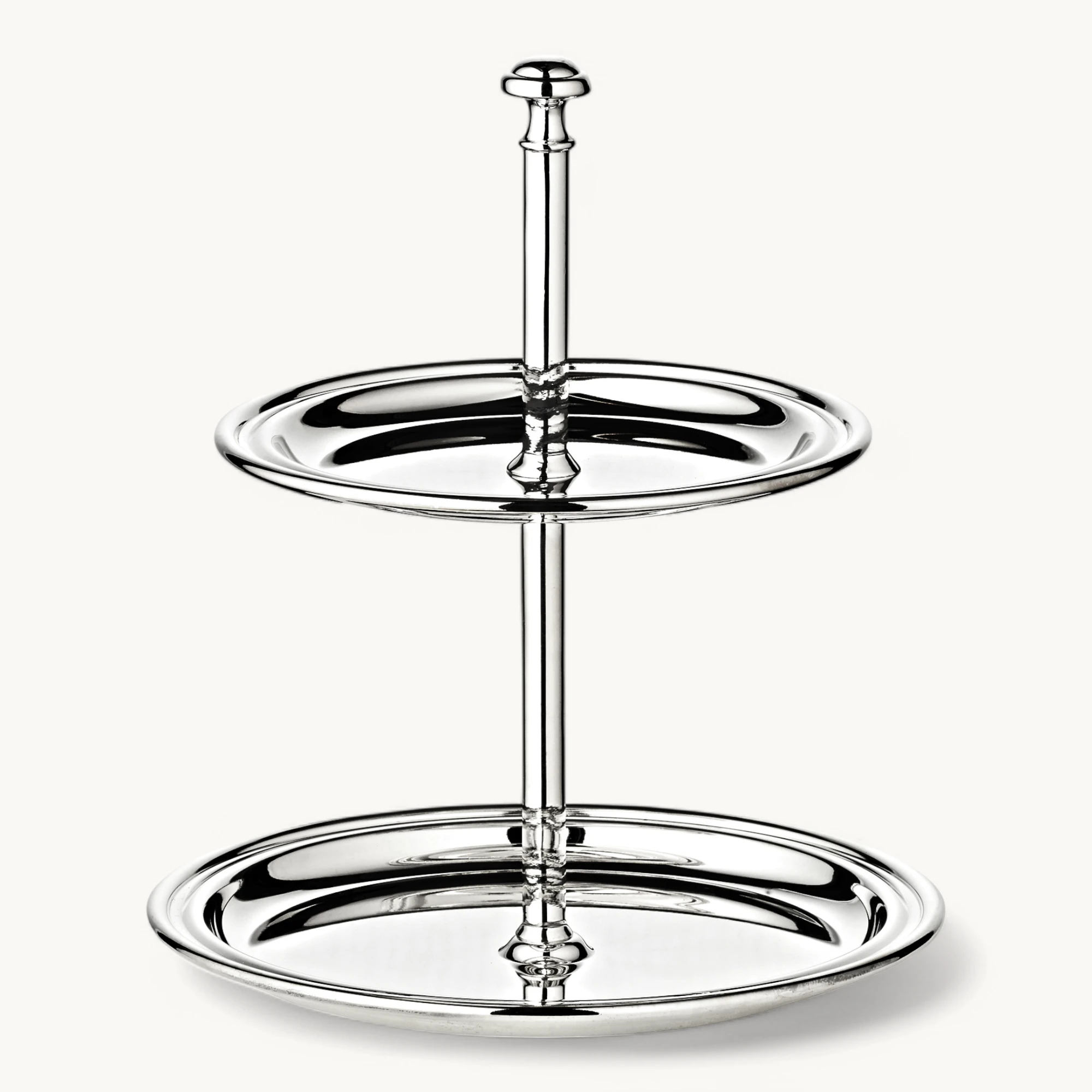 Etagere Faden (Höhe 16 cm, 2-stöckig), rund, edel versilbert, anlaufgeschützt