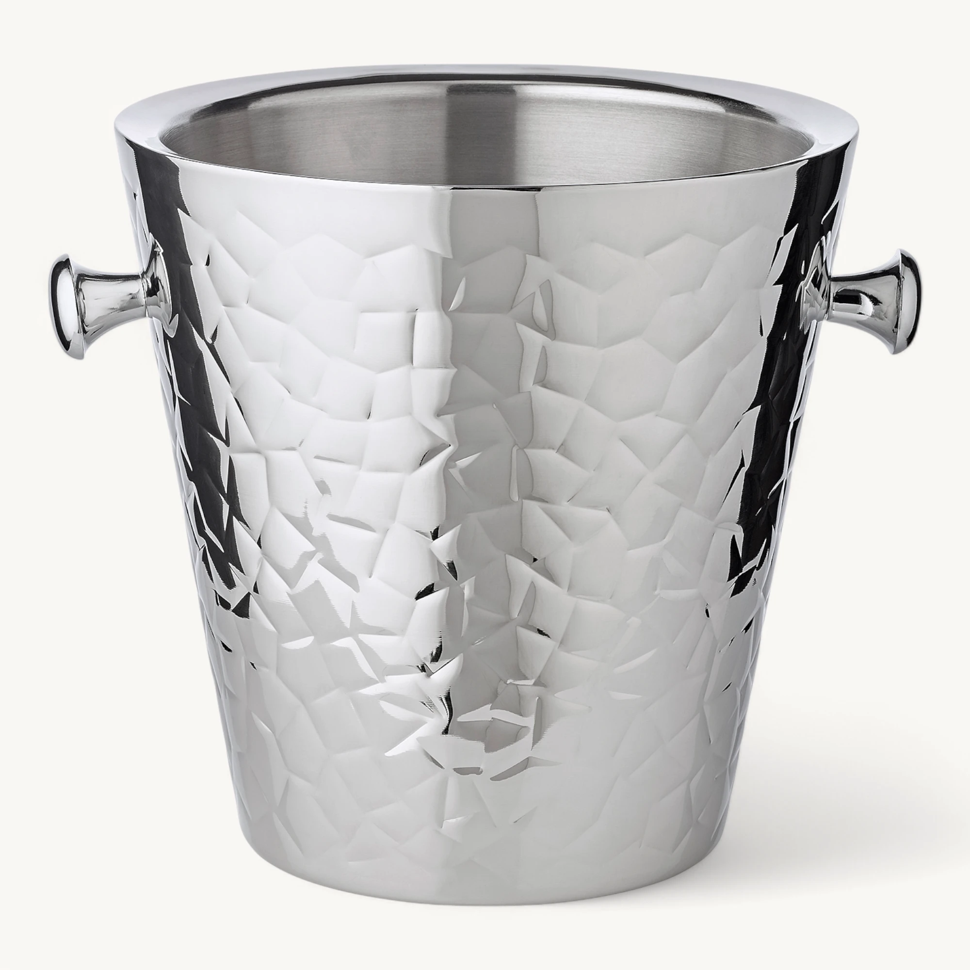 Flaschenkühler Capri (Höhe 23 cm, Ø 22 cm), mit Griffen, gemustert, Edelstahl, hochglanzpoliert
