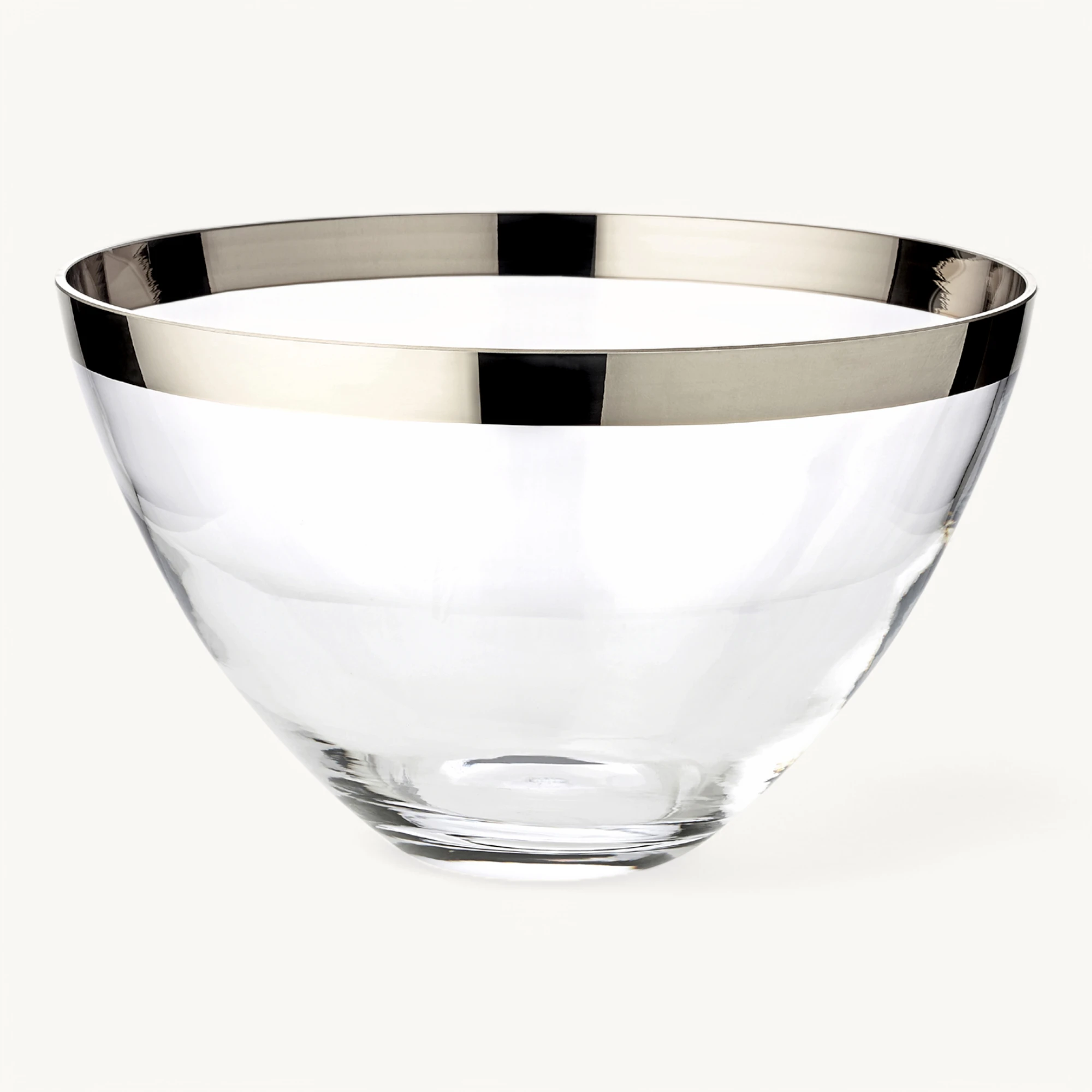 Schale Holly (Ø 30 cm), mundgeblasenes Kristallglas mit Platinrand