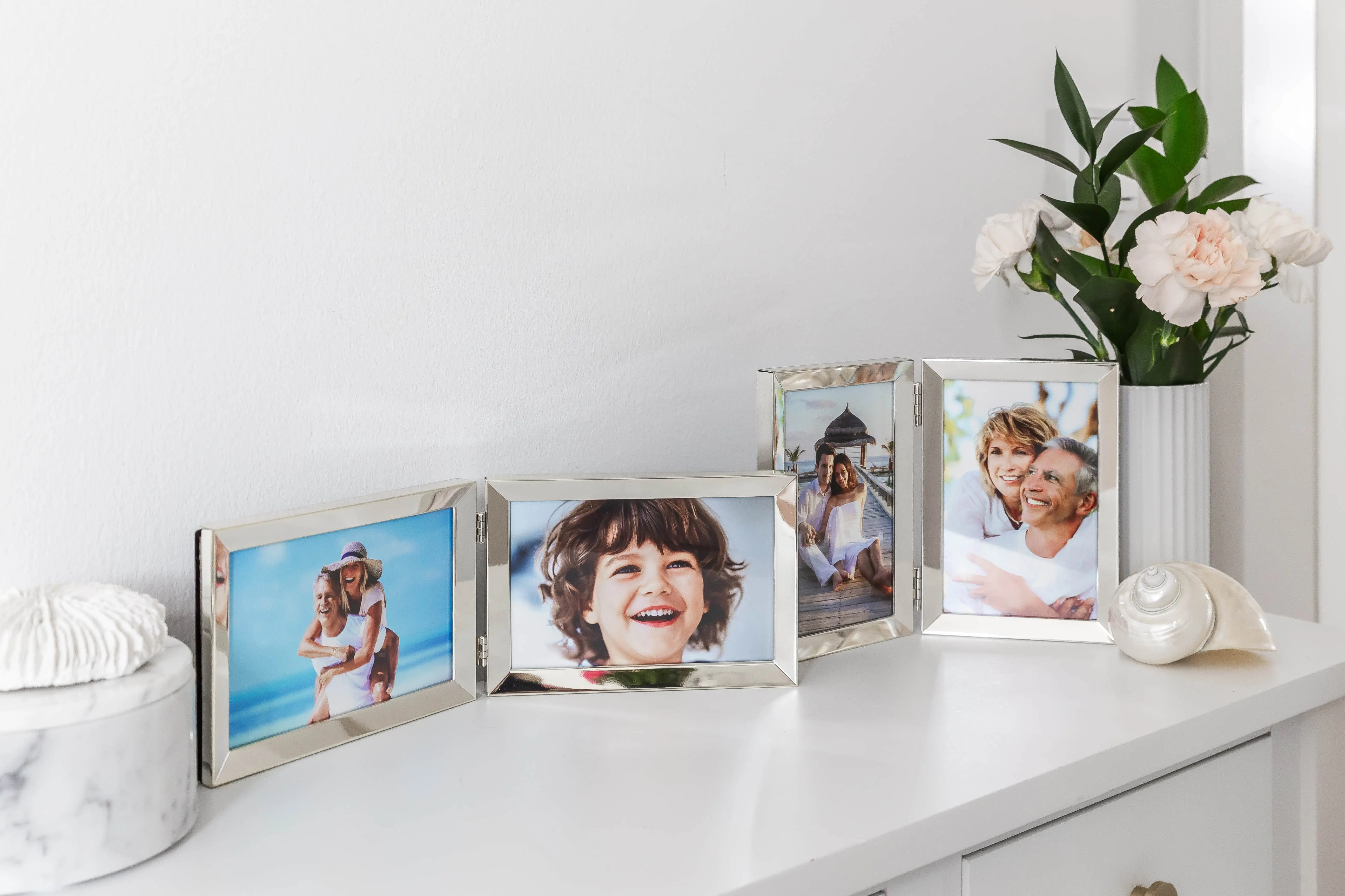 Doppelrahmen Livorno (10x15 cm) vertikal, edel versilbert, anlaufgeschützt