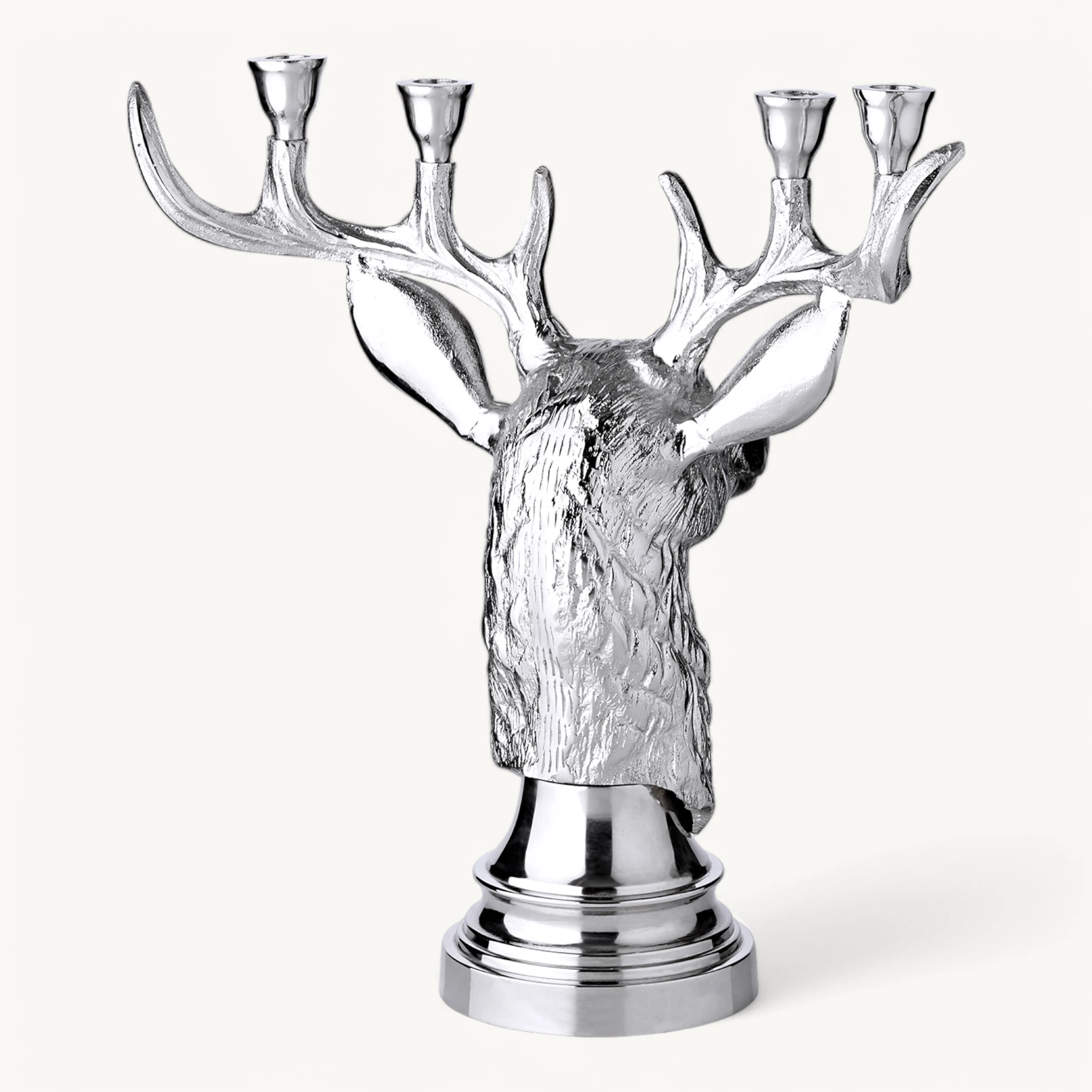 SALE Kerzenleuchter Kitu (Höhe 43,5 cm), silberfarben, Aluminium vernickelt, für 4 Stabkerzen SALE Kerzenleuchter Kitu (Höhe 43,5 cm), silberfarben, Aluminium vernickelt, für 4 Stabkerzen