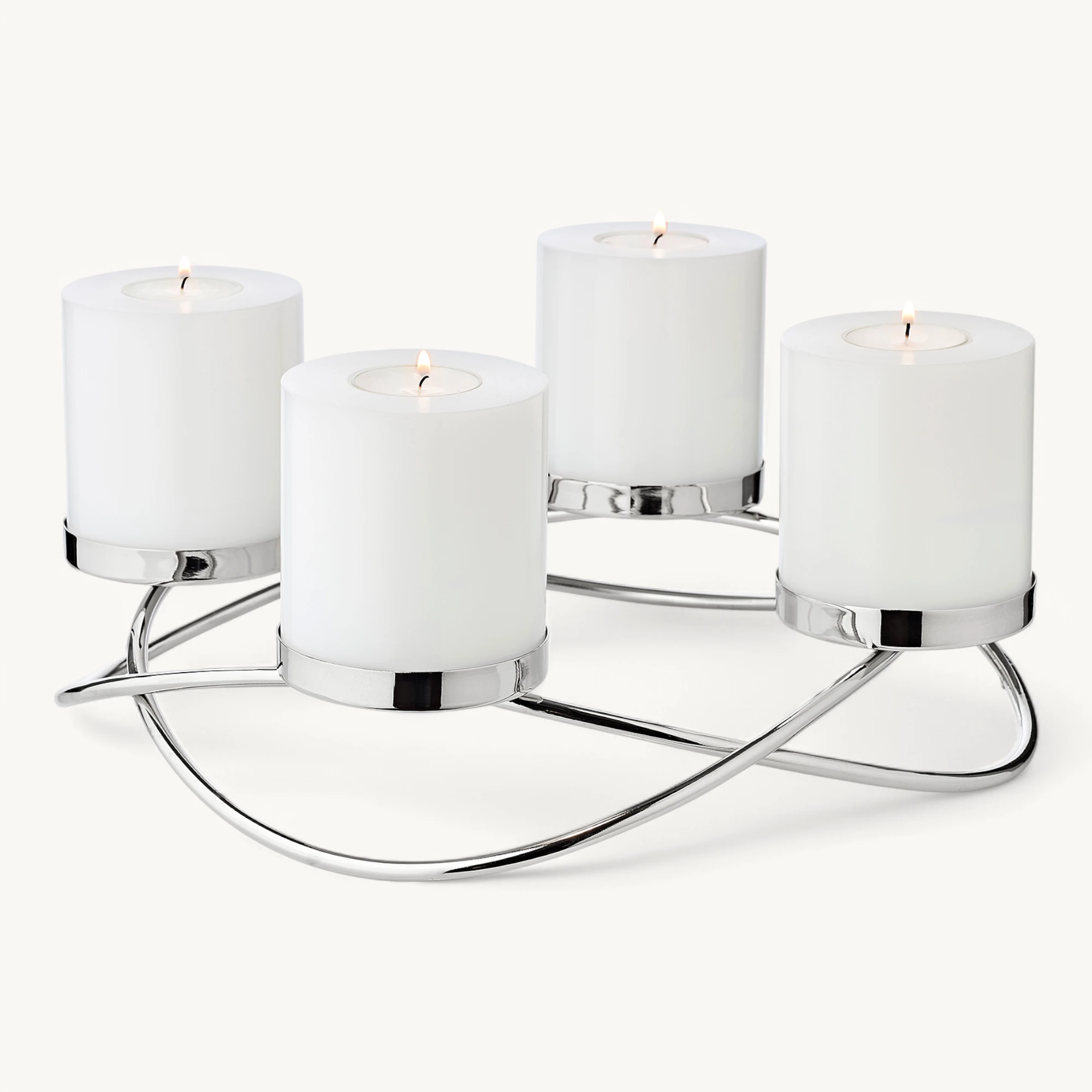 Adventskranz Alva (ø 33 cm), Edelstahl hochglanzpoliert, silberfarben