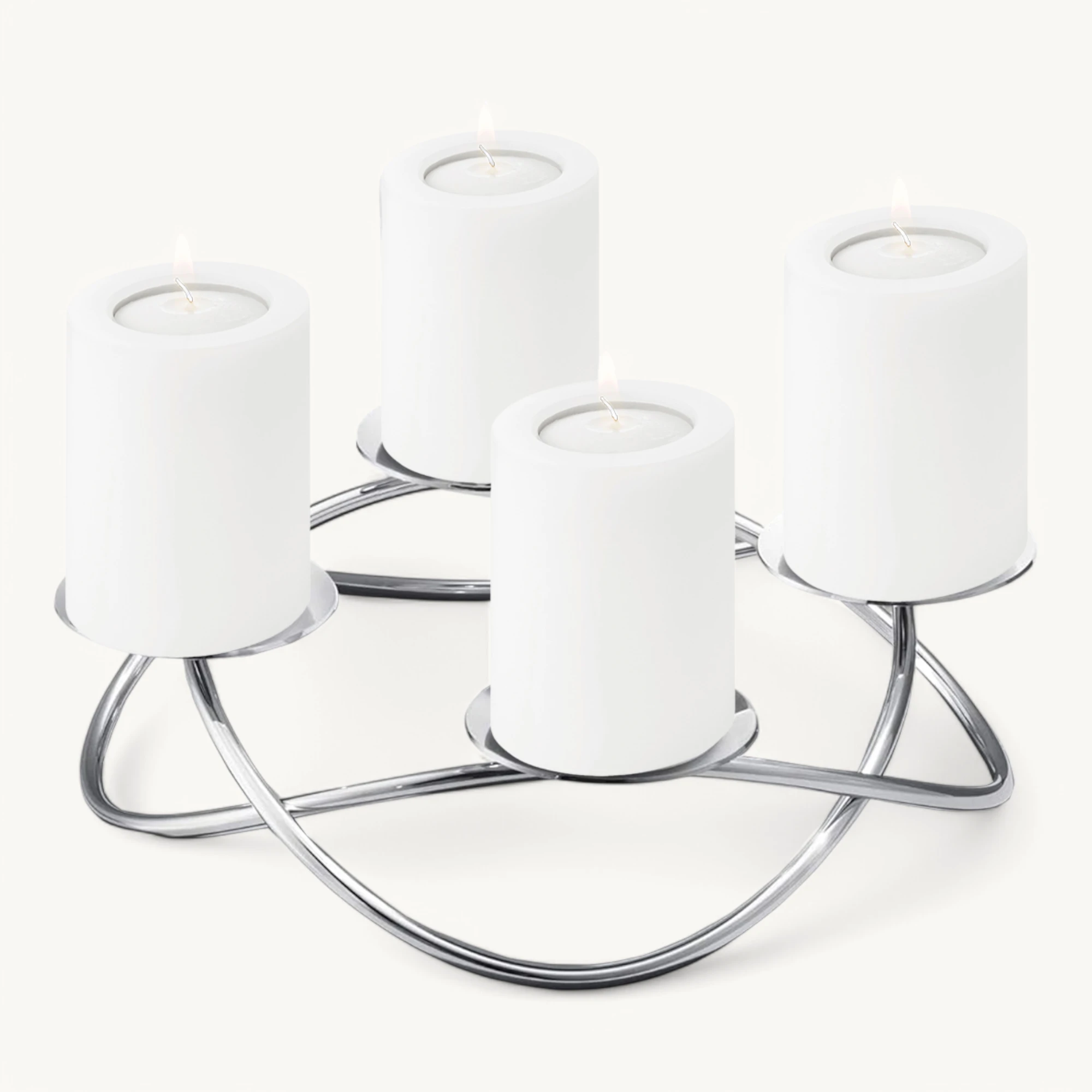Adventskranz Alloa (ø 33 cm), Edelstahl hochglanzpoliert, silberfarben