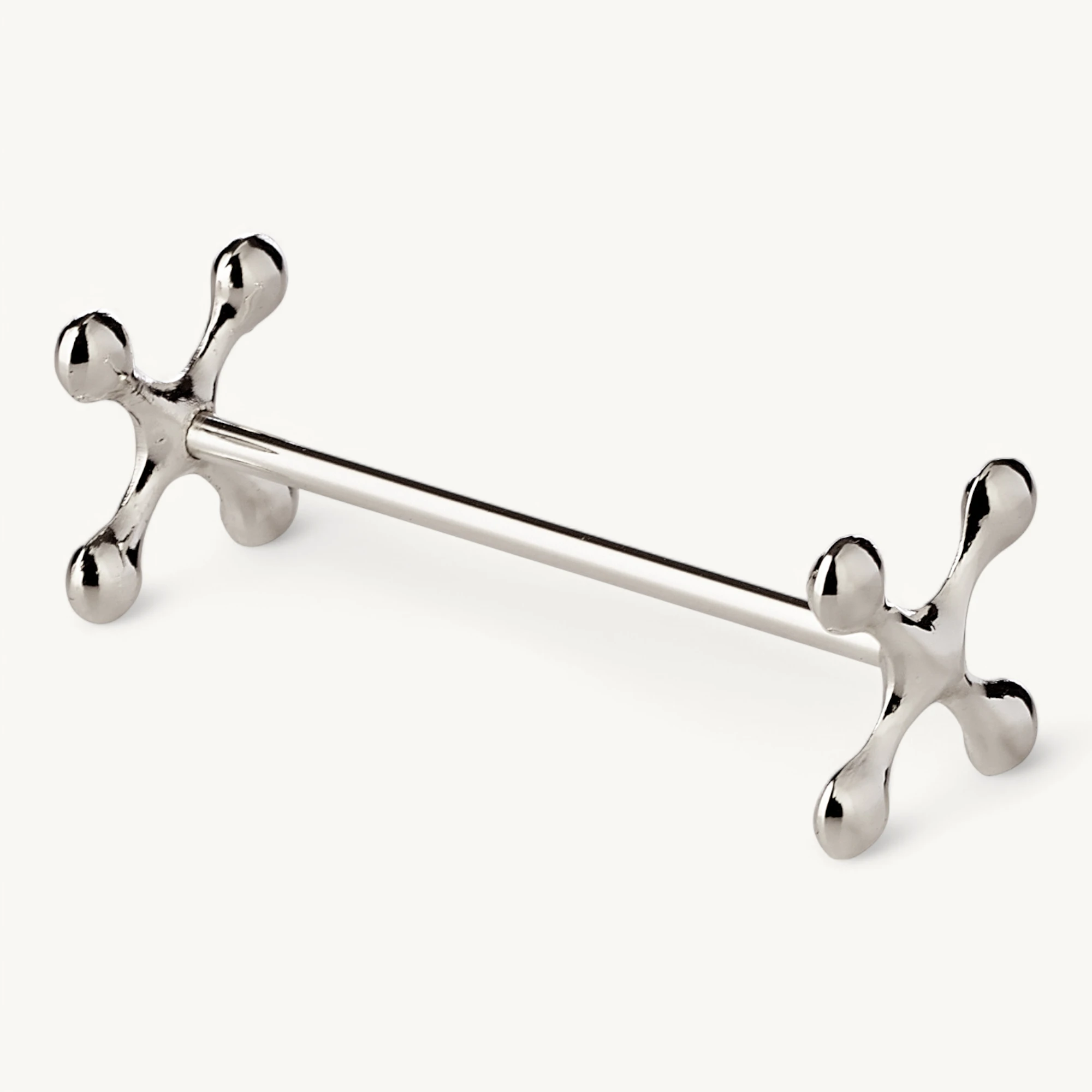 6er Set Messerbank Messerbänkchen Kreuz, edel versilbert, anlaufgeschützt, Länge 7 cm