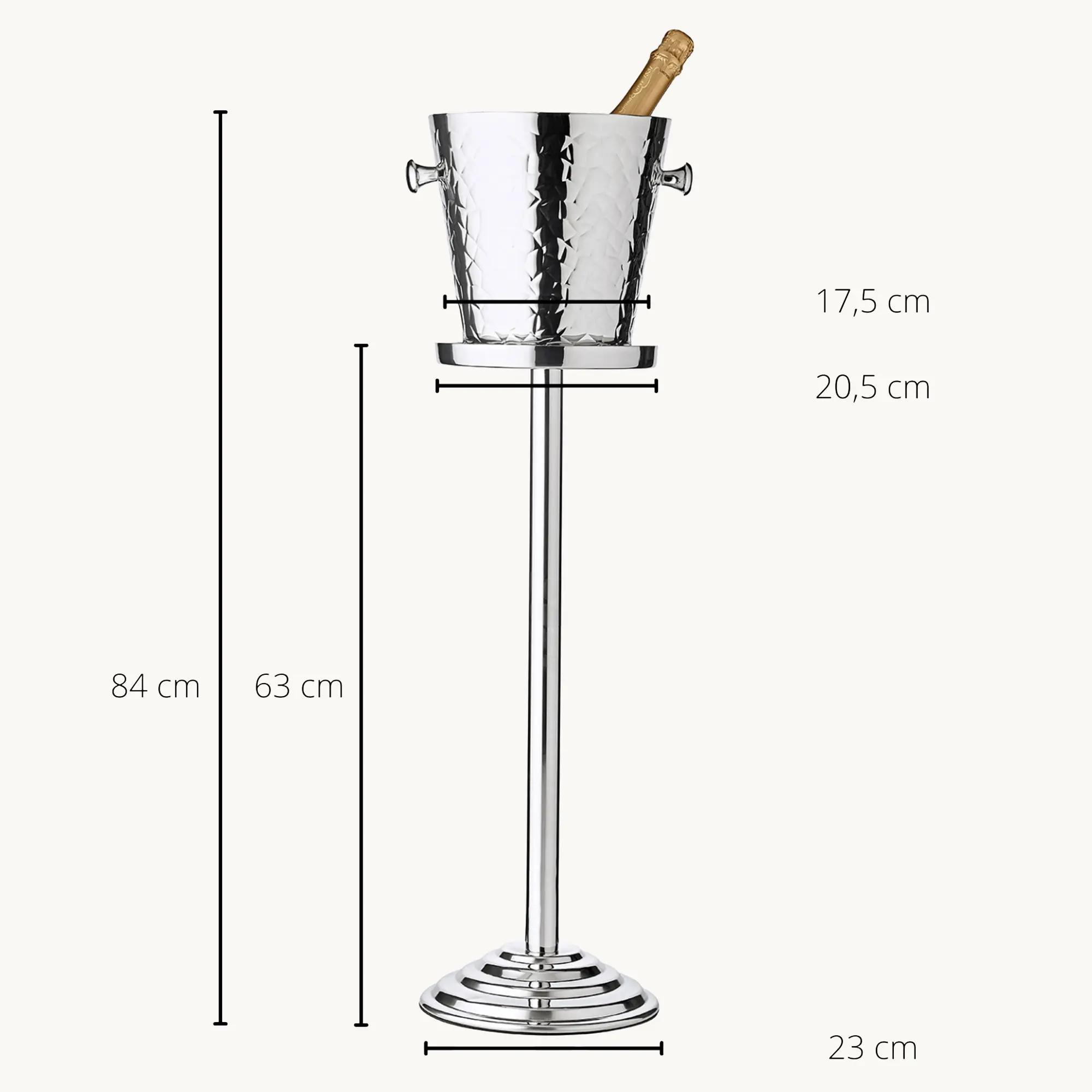 Flaschenkühler Capri (Höhe 83 cm, Ø 23 cm) inkl. Ständer, gemustert, Edelstahl, hochglanzpoliert Flaschenkühler Capri (Höhe 83 cm, Ø 23 cm) inkl. Ständer, gemustert, Edelstahl, hochglanzpoliert