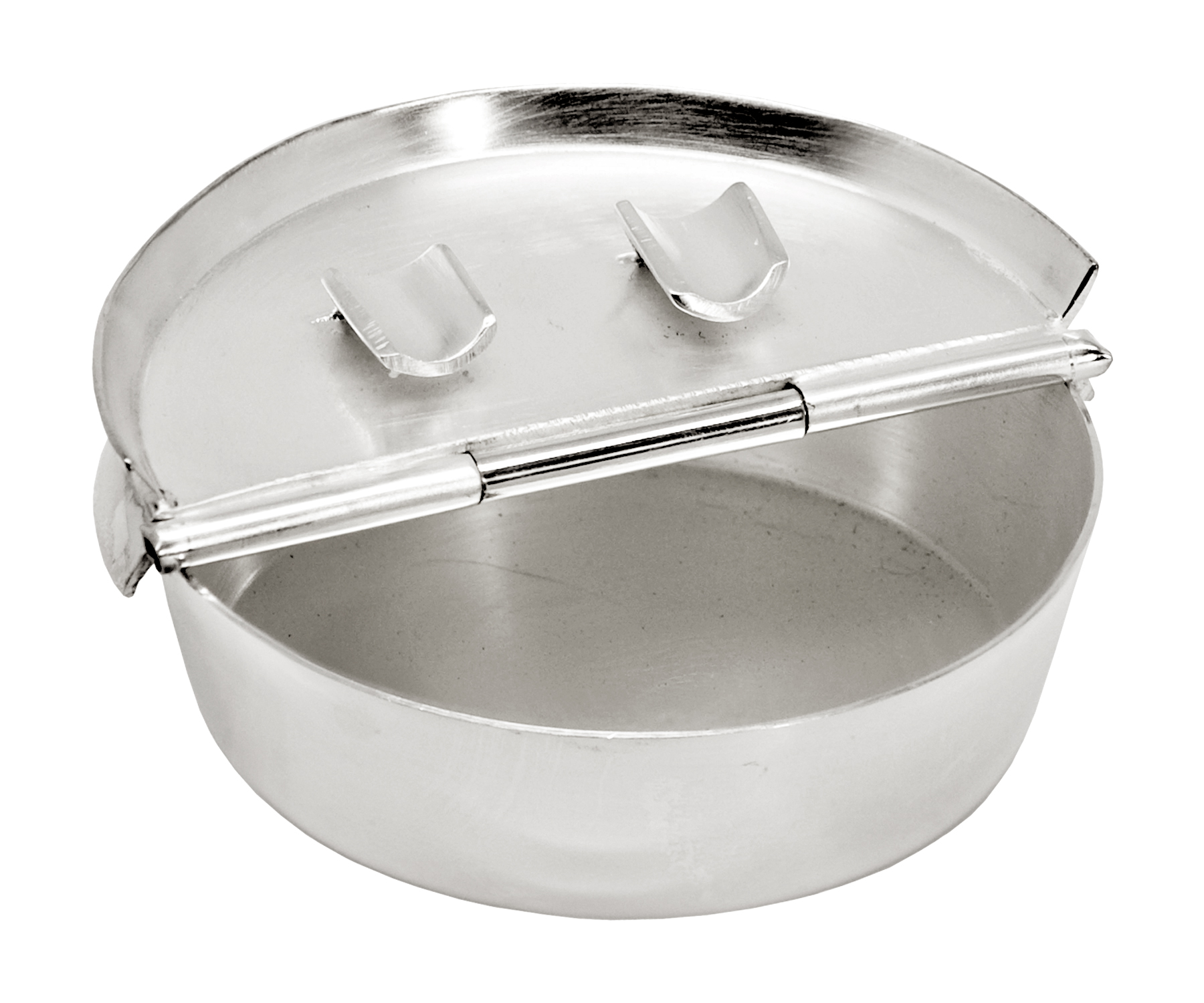 INAKTIV 2. Wahl Aschenbecher Ashburn (Ø 9,5 cm) mit Deckel, schwerversilbert, 2 Ablagemulden