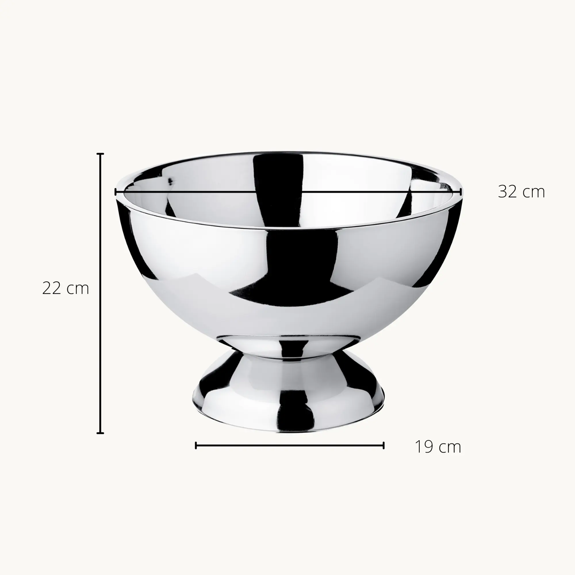 Flaschenkühler Cadiz (Höhe 21 cm, Ø 32 cm), Edelstahl, hochglanzpoliert, doppelwandig