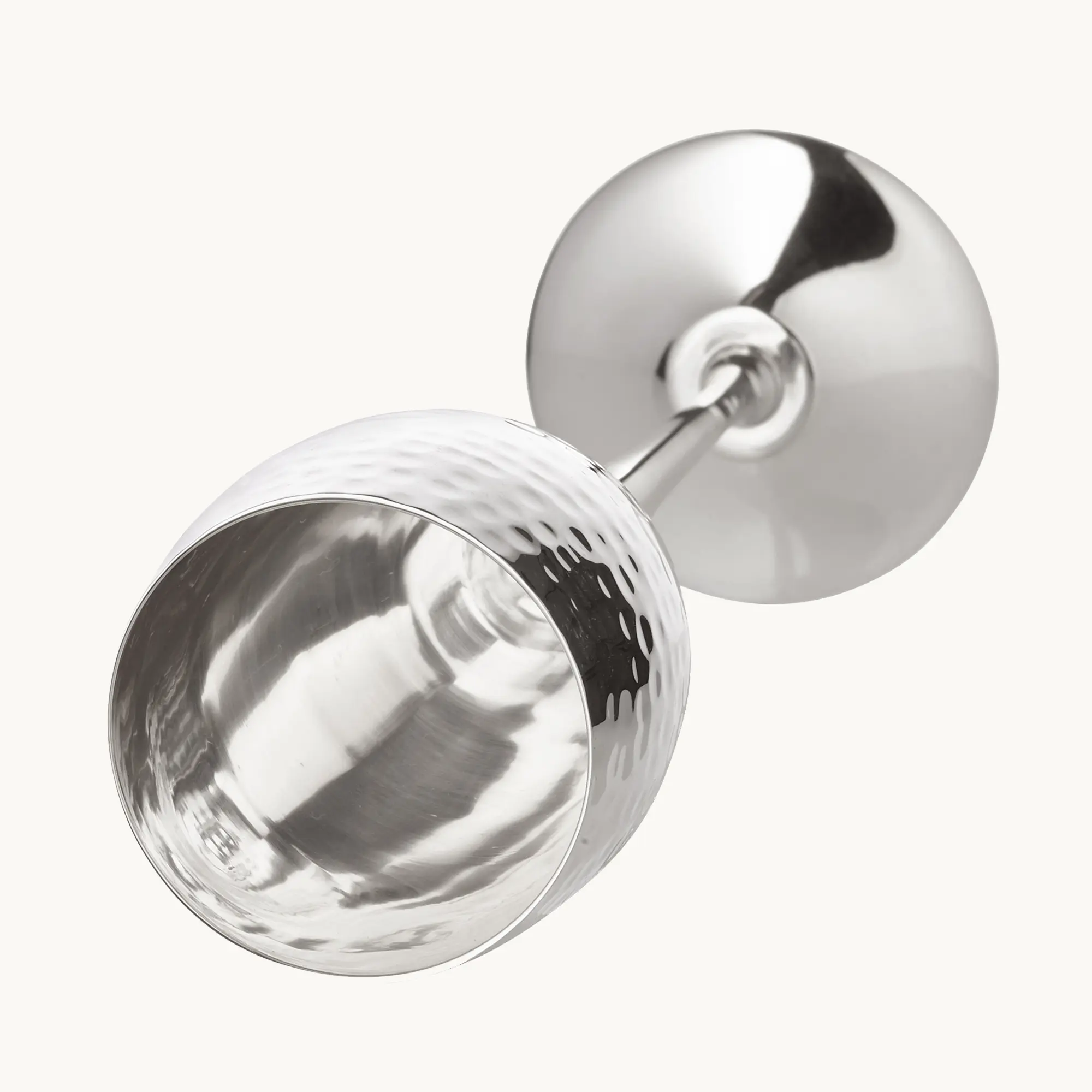 Sektkelch Dodo (Höhe 23 cm, Füllmenge 200 ml), gehämmert, edel versilbert