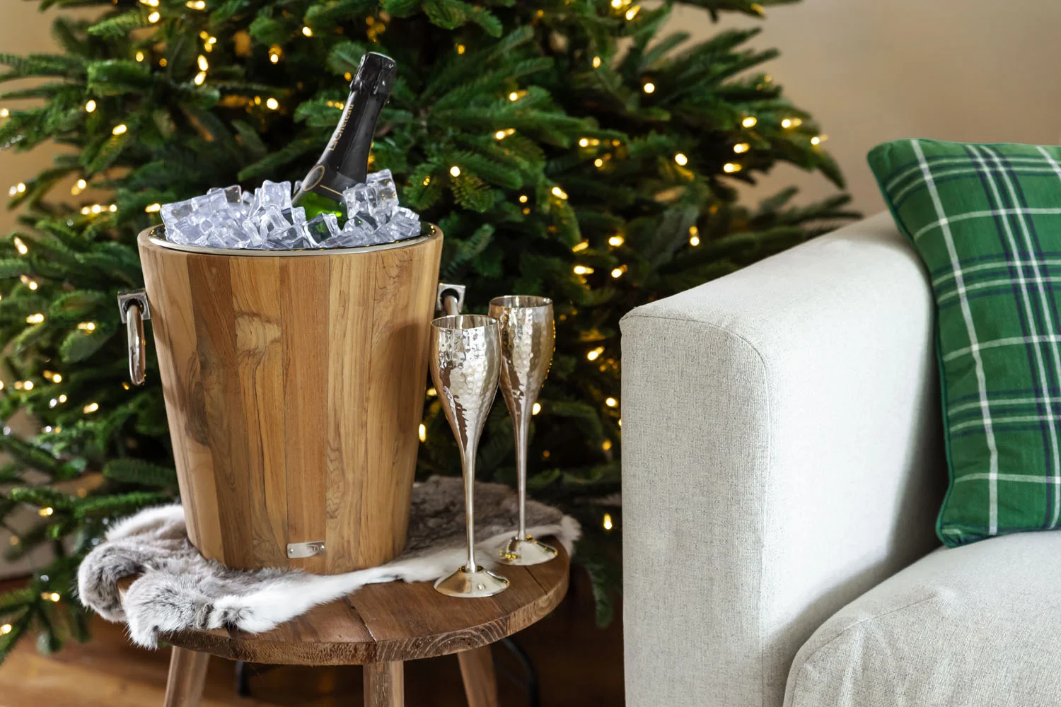 Weinkühler St. Tropez Teak Holz (Höhe 32 cm, Ø 26 cm), recyceltes Teakholz, Edelstahl Weinkühler St. Tropez Teak Holz (Höhe 32 cm, Ø 26 cm), recyceltes Teakholz, Edelstahl