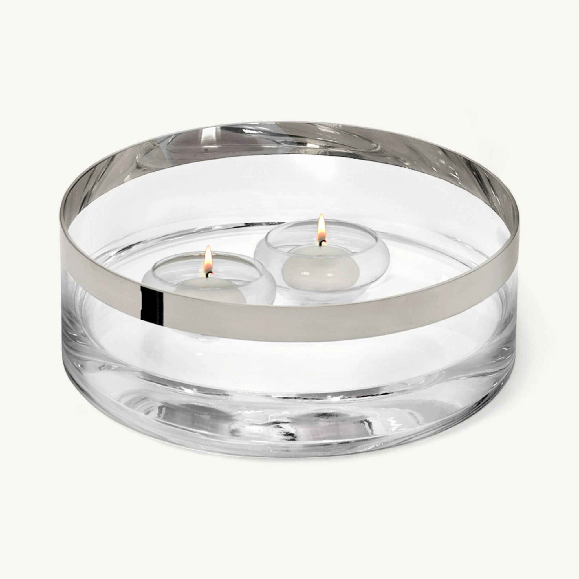 6er-Set Schwimm-Teelichthalter Iris (Höhe 4 cm, Ø 8 cm), mundgeblasenes Glas