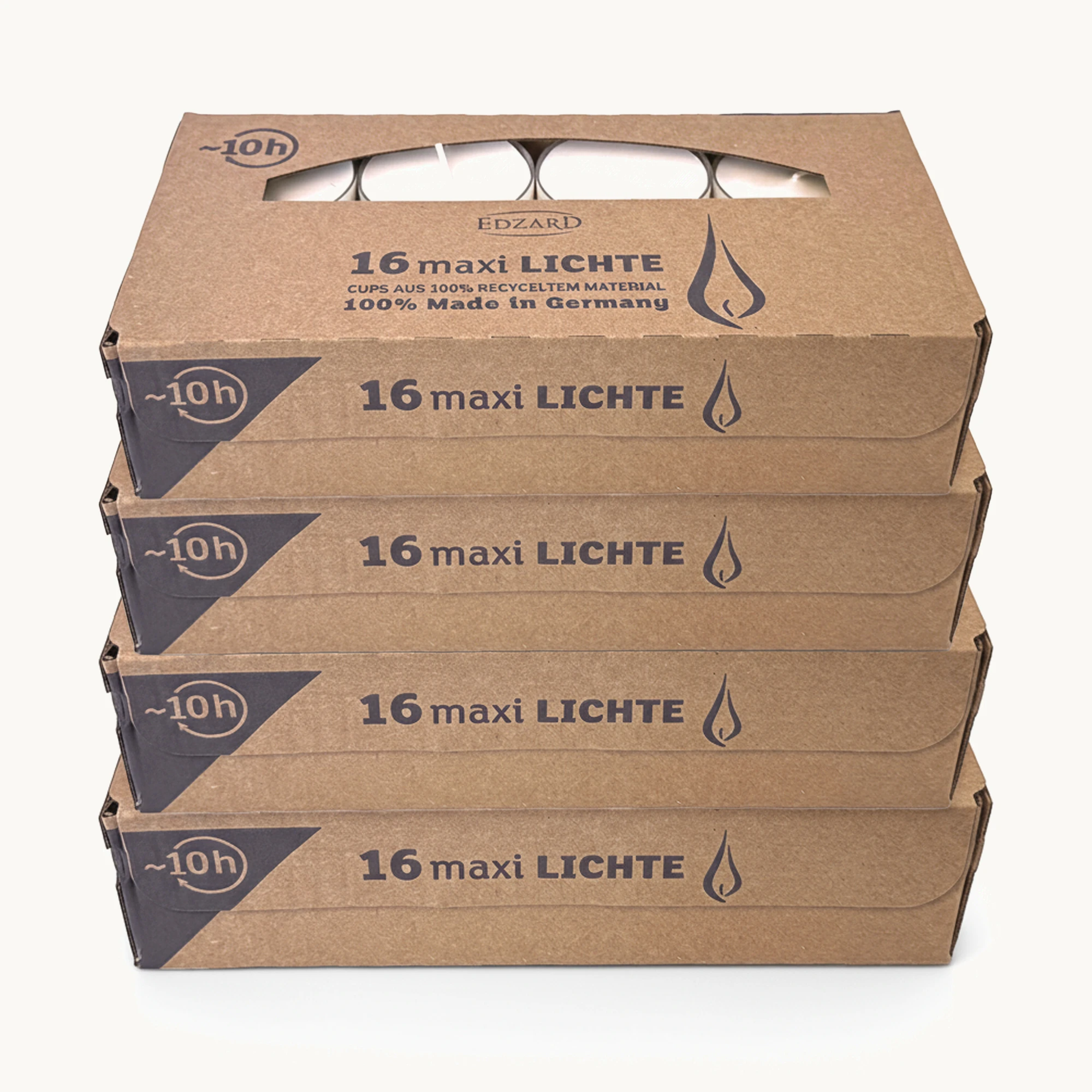 64 Maxi-Teelichter (ø 56 mm, weiß, ohne Duft, Aluminiumgehäuse, Brenndauer 10 Stunden) Kopie