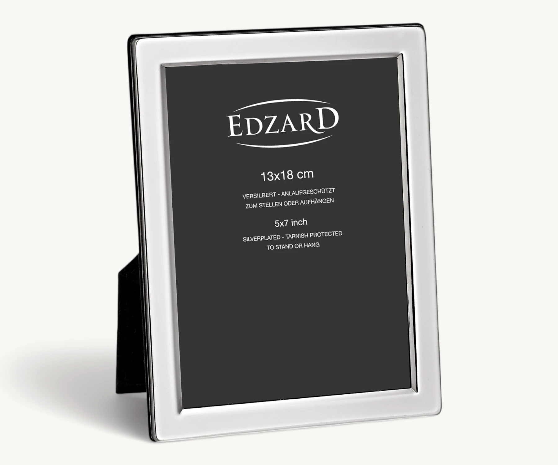 Bilderrahmen Salerno (13x18 cm), edel versilbert, anlaufgeschützt, 2 Aufhänger