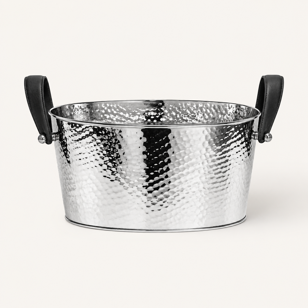 Champagner Schale Gavin, vernickelt, gehämmert 39x29x19 cm