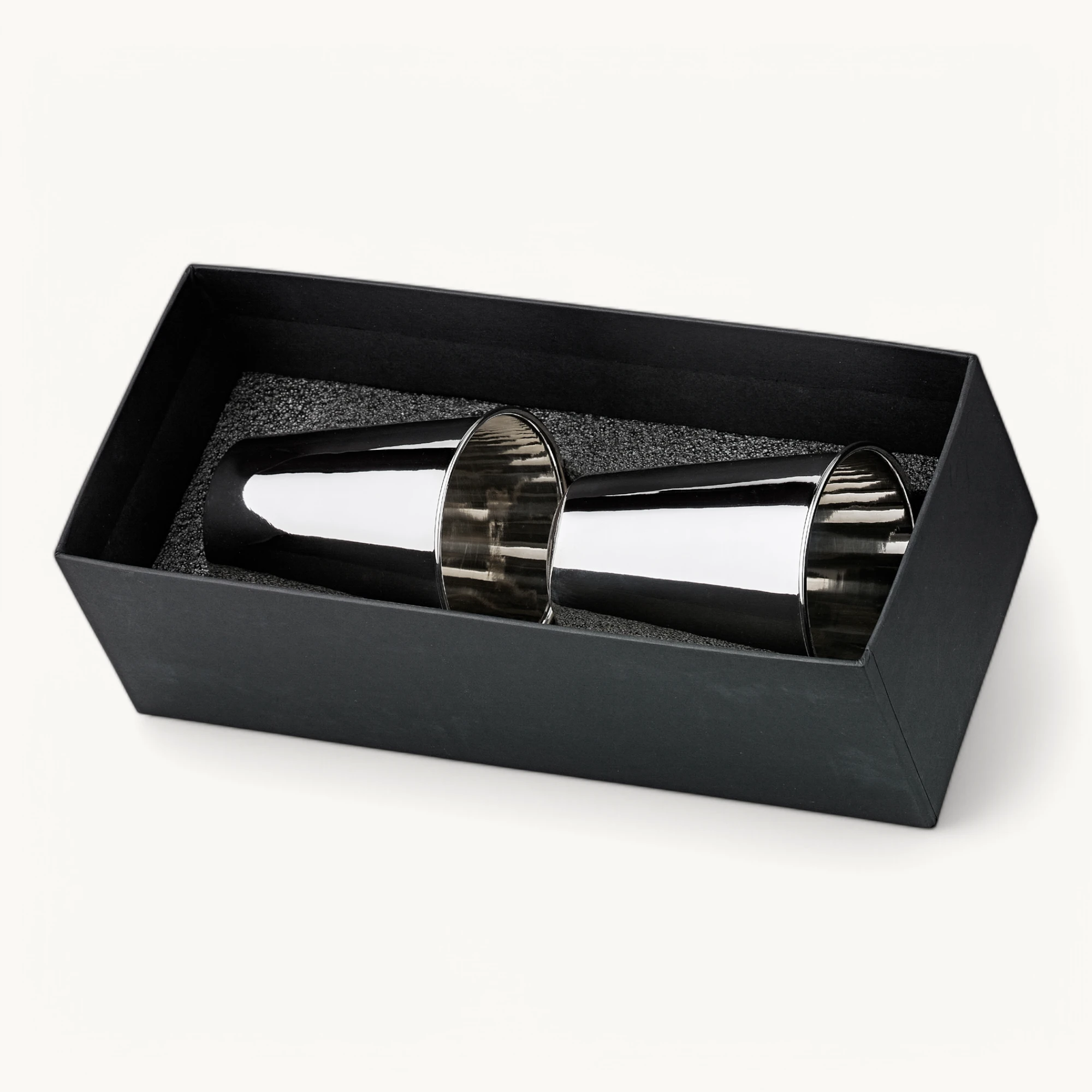 2er-Set Trinkbecher Mido (Höhe 10 cm, Füllmenge 250 ml), glatt, edel versilbert