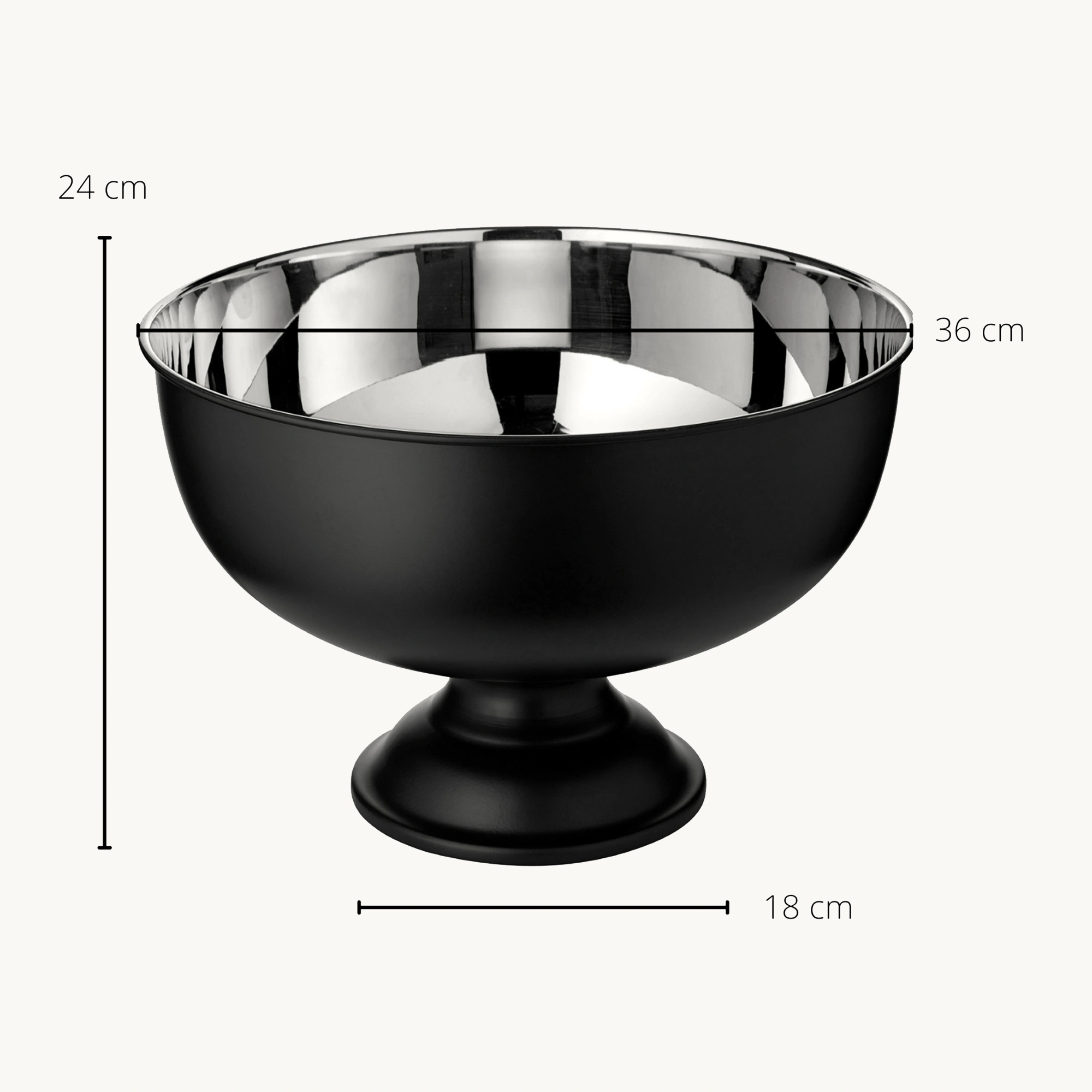 2. Wahl Flaschenkühler Pearl (Höhe 24 cm, Ø 36 cm), matt schwarz, Edelstahl, hochglanzpoliert
