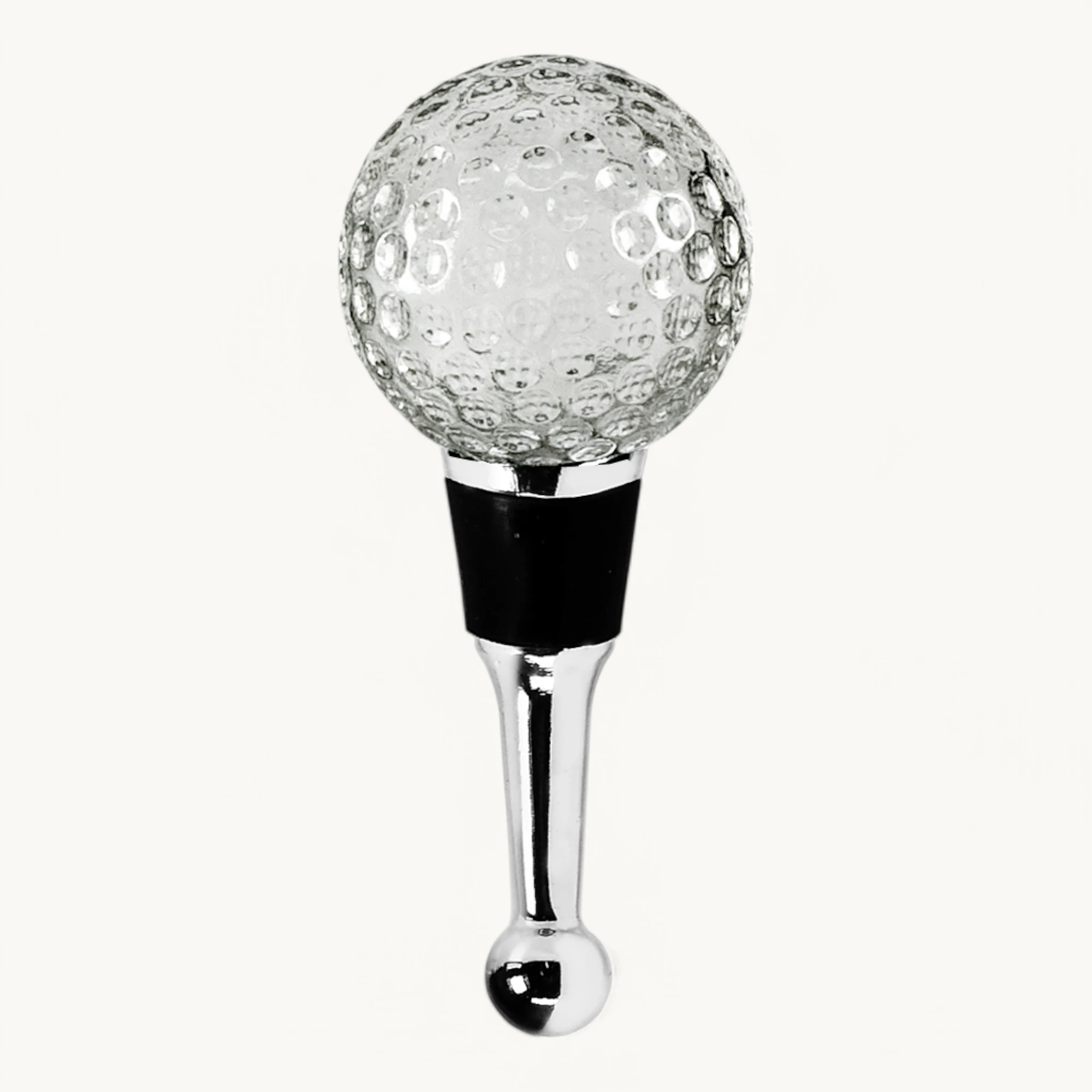 Flaschenverschluss Golf (Höhe 10 cm), Golfball-Form, Muranoglas-Art, Handarbeit