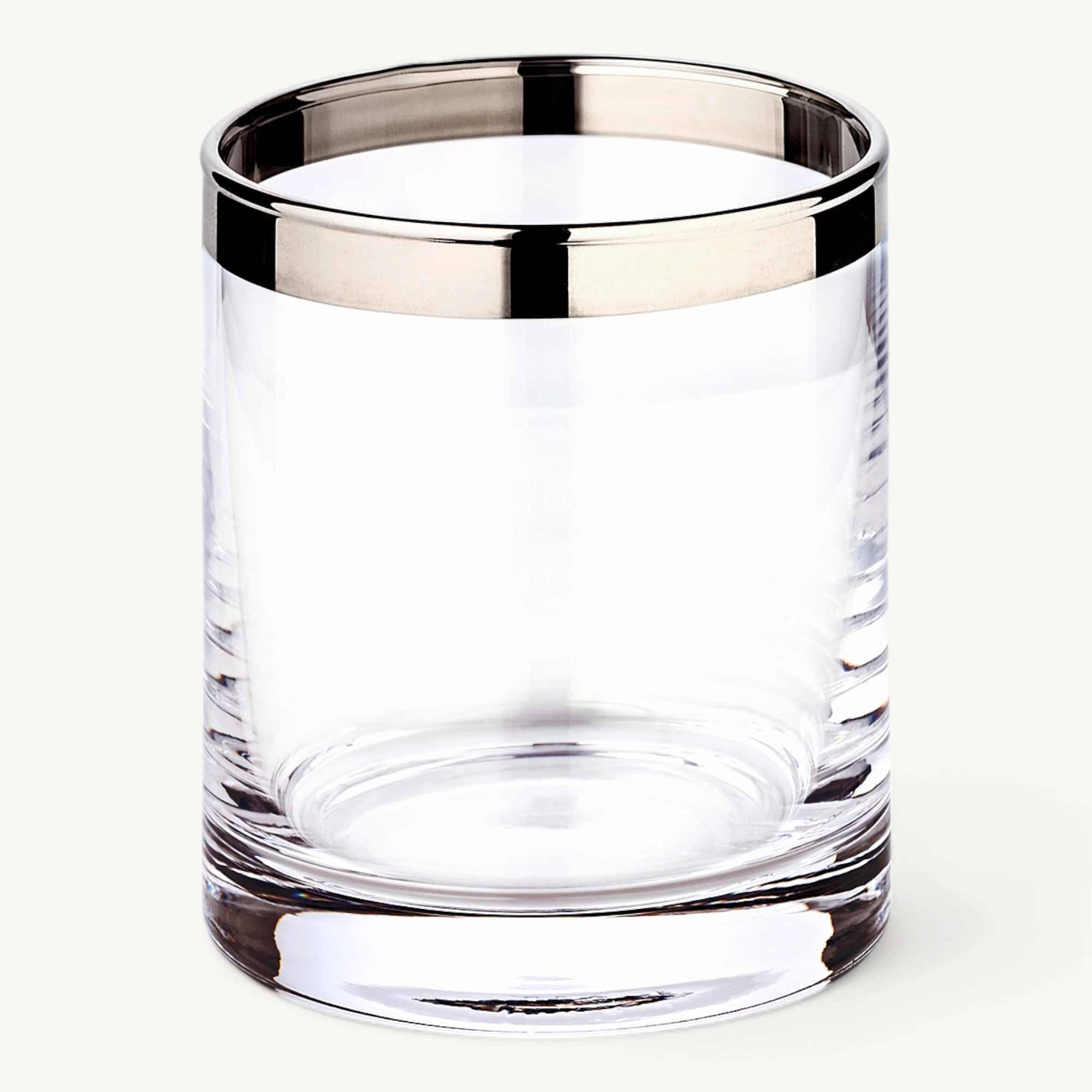 2. Wahl Windlicht Molly (Höhe 10 cm, Ø 8,5 cm), mundgeblasenes Kristallglas mit Platinrand