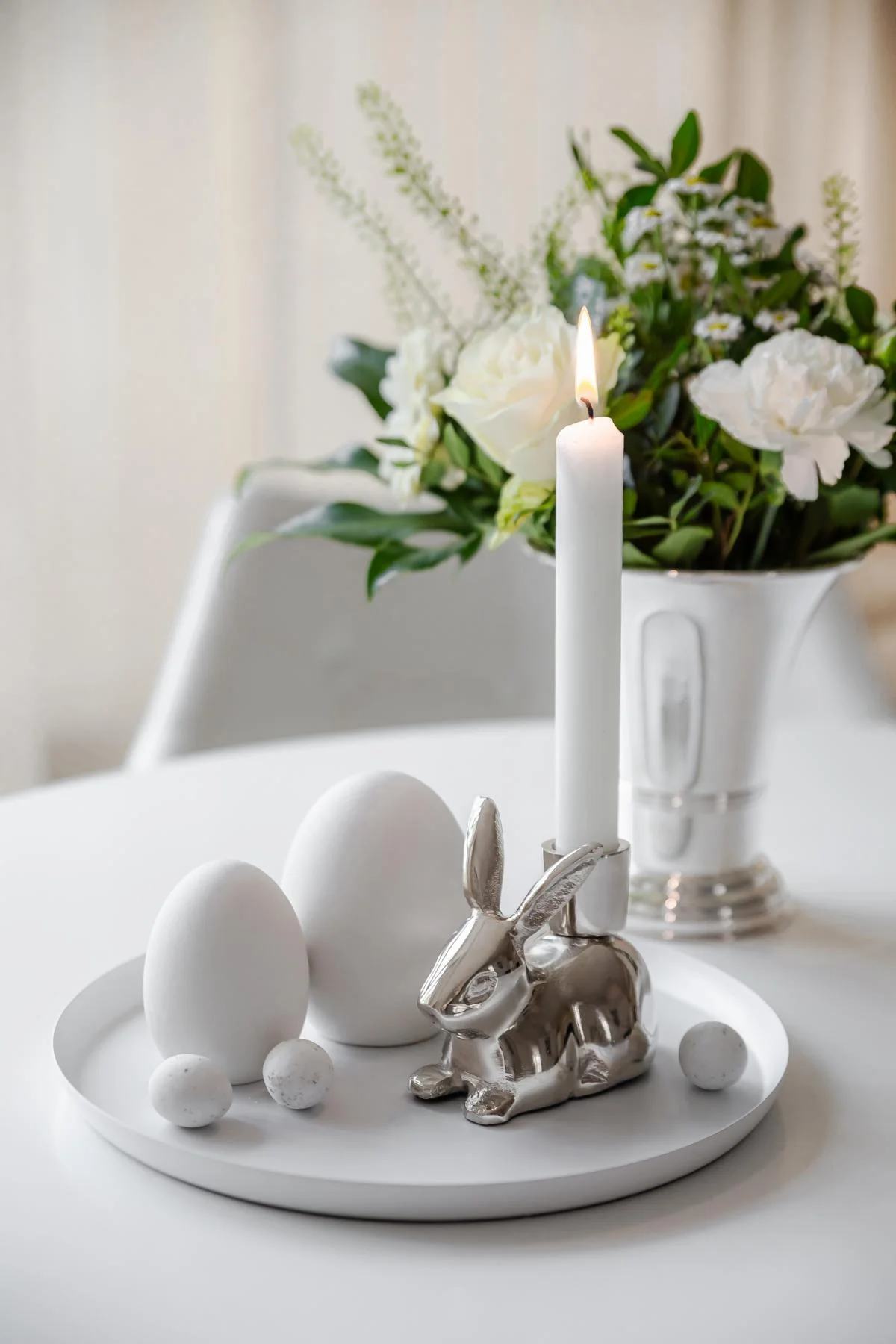 Kerzenhalter Hase Louis (Höhe 8 cm) Aluminium vernickelt Kerzenhalter Hase Louis (Höhe 8 cm) Aluminium vernickelt