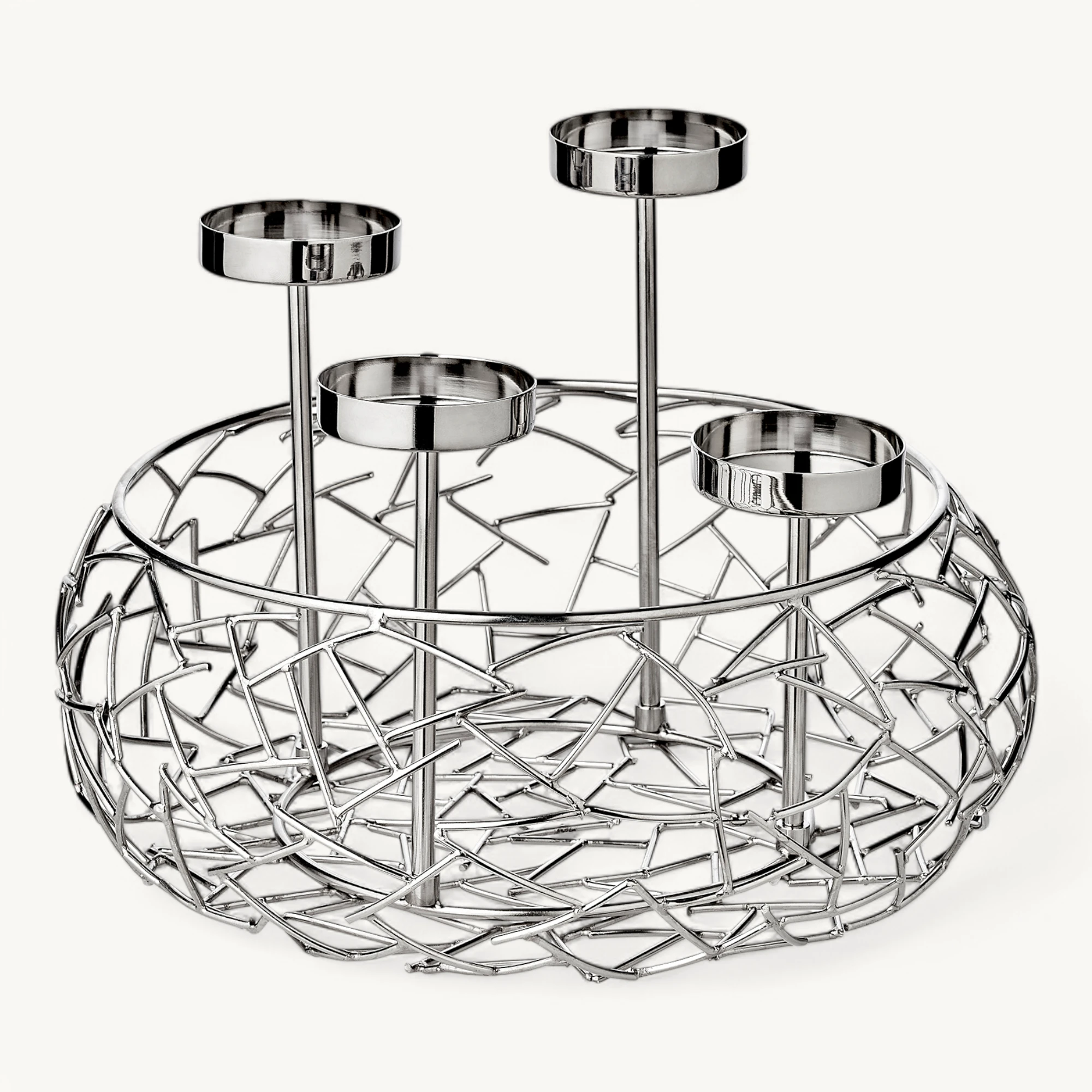 Adventskranz Milano Up (ø 30 cm), silberfarben, glänzend, Edelstahl vernickelt Adventskranz Milano Up (ø 30 cm), silberfarben, glänzend, Edelstahl vernickelt