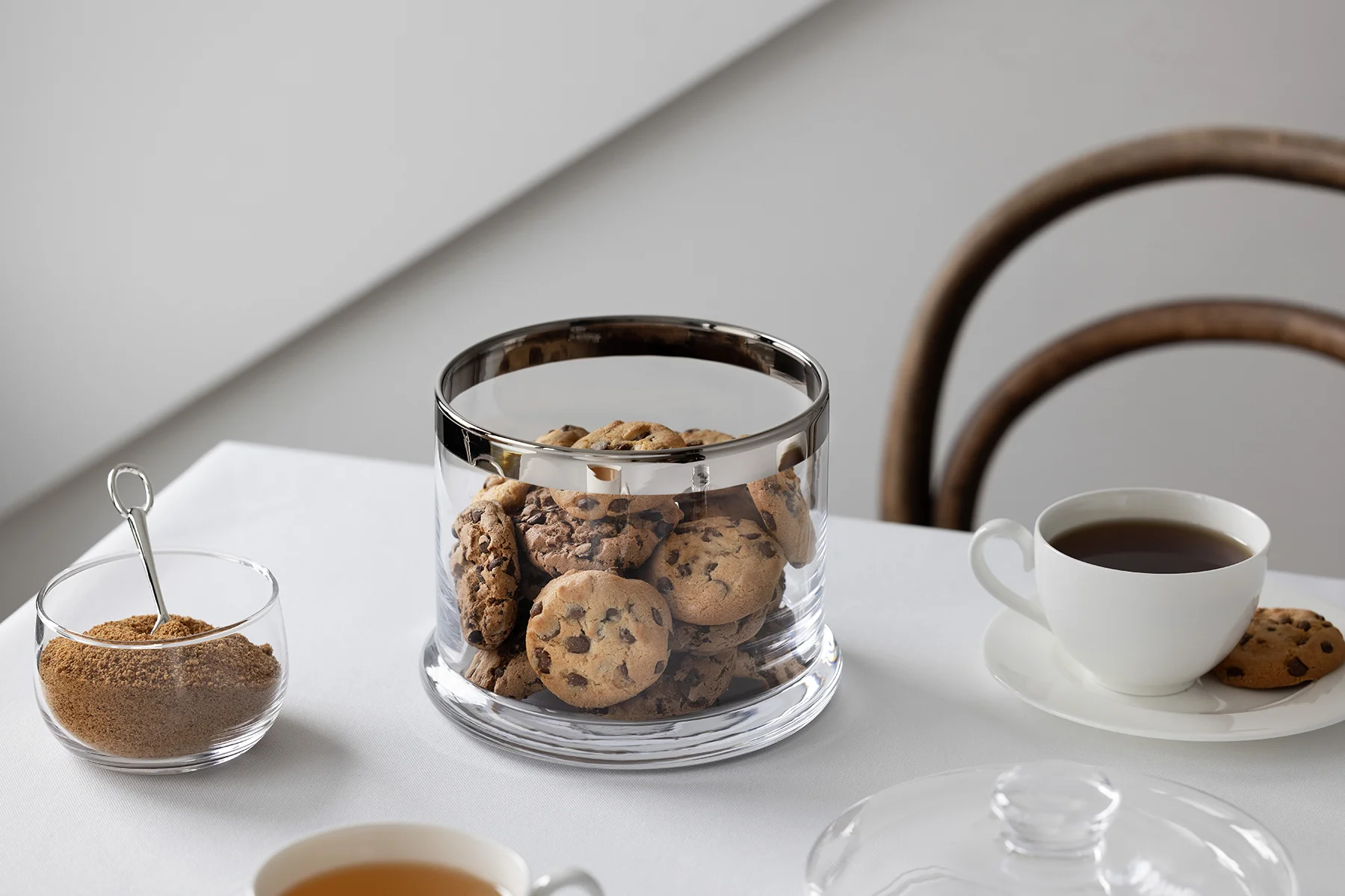 Marmeladenglas Jago (350 g), mit Untersetzer und Löffel, edel versilbert