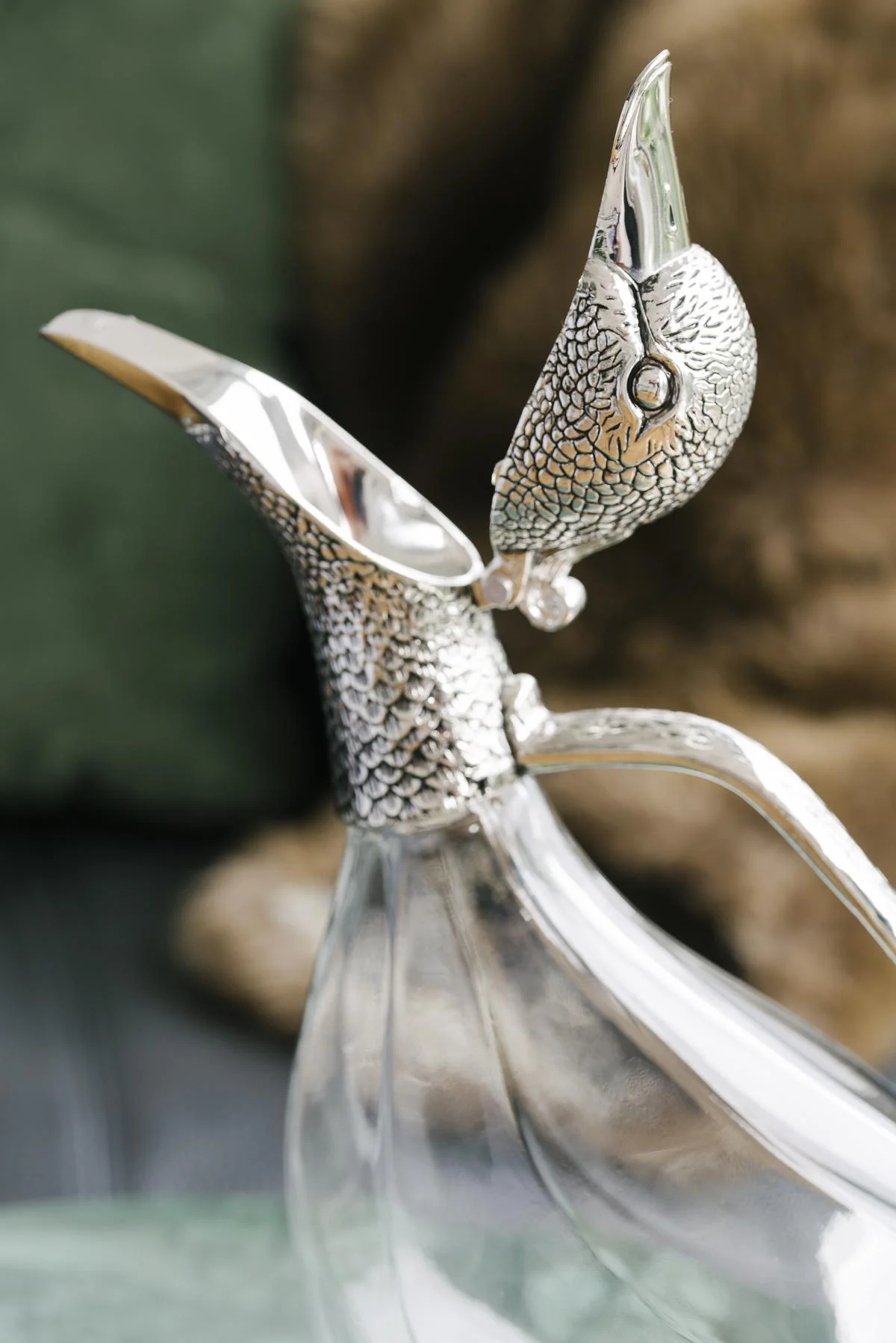 Dekanter Daisy (0,9 Liter), Enten-Form, Glas, edel versilbert Dekanter Daisy (0,9 Liter), Enten-Form, Glas, edel versilbert