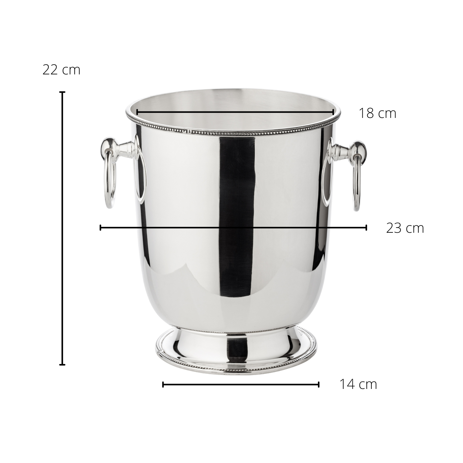 2. Wahl Flaschenkühler Weinkühler Perla mit Griffen, schwerversilbert, Höhe 22 cm, Ø 18 cm