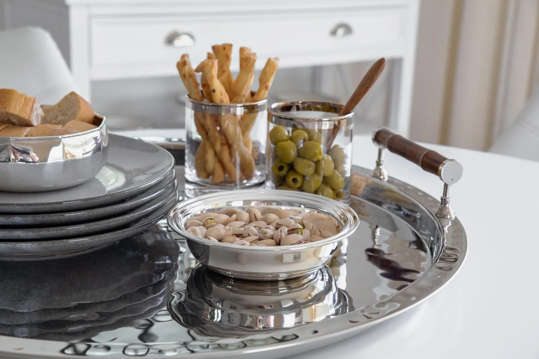 Schale Saturn (Ø 21 cm), silberfarben, schwerversilbert Schale Saturn (Ø 21 cm), silberfarben, schwerversilbert