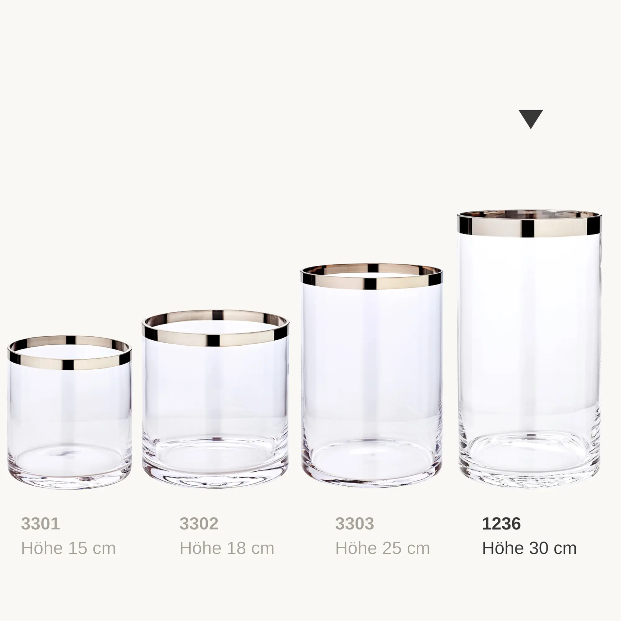 Windlicht Molly (Höhe 30 cm), mundgeblasenes Kristallglas mit Platinrand Windlicht Molly (Höhe 30 cm), mundgeblasenes Kristallglas mit Platinrand