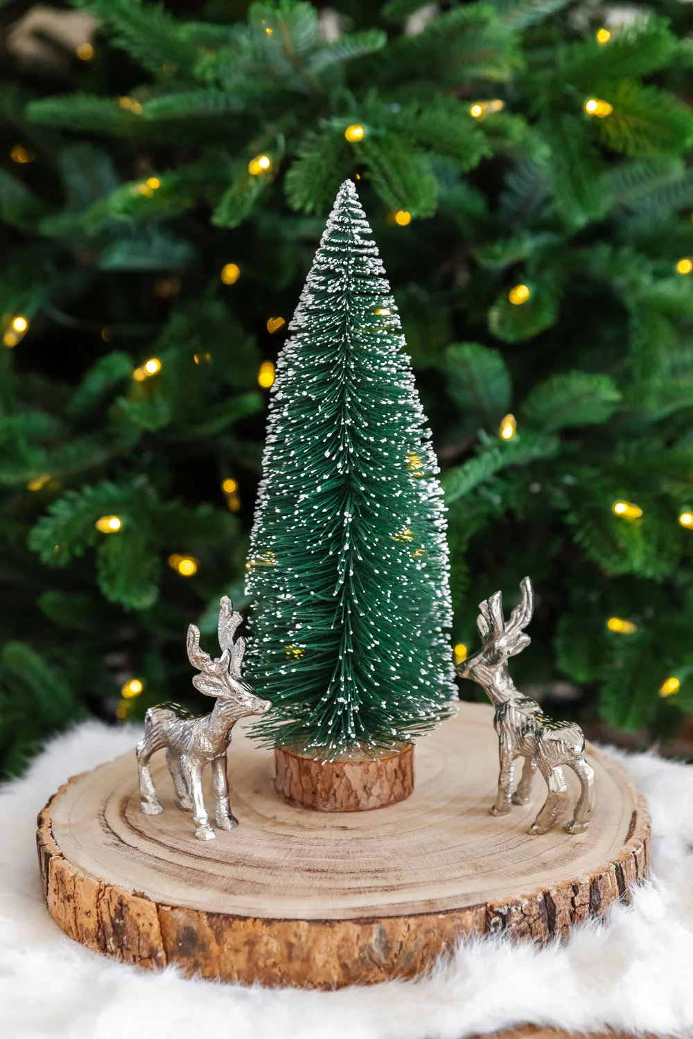 SALE 2er Set Dekofigur Hirsch Malik (Höhe 11 cm), Aluminium vernickelt, silberfarben, Weihnachtsdeko