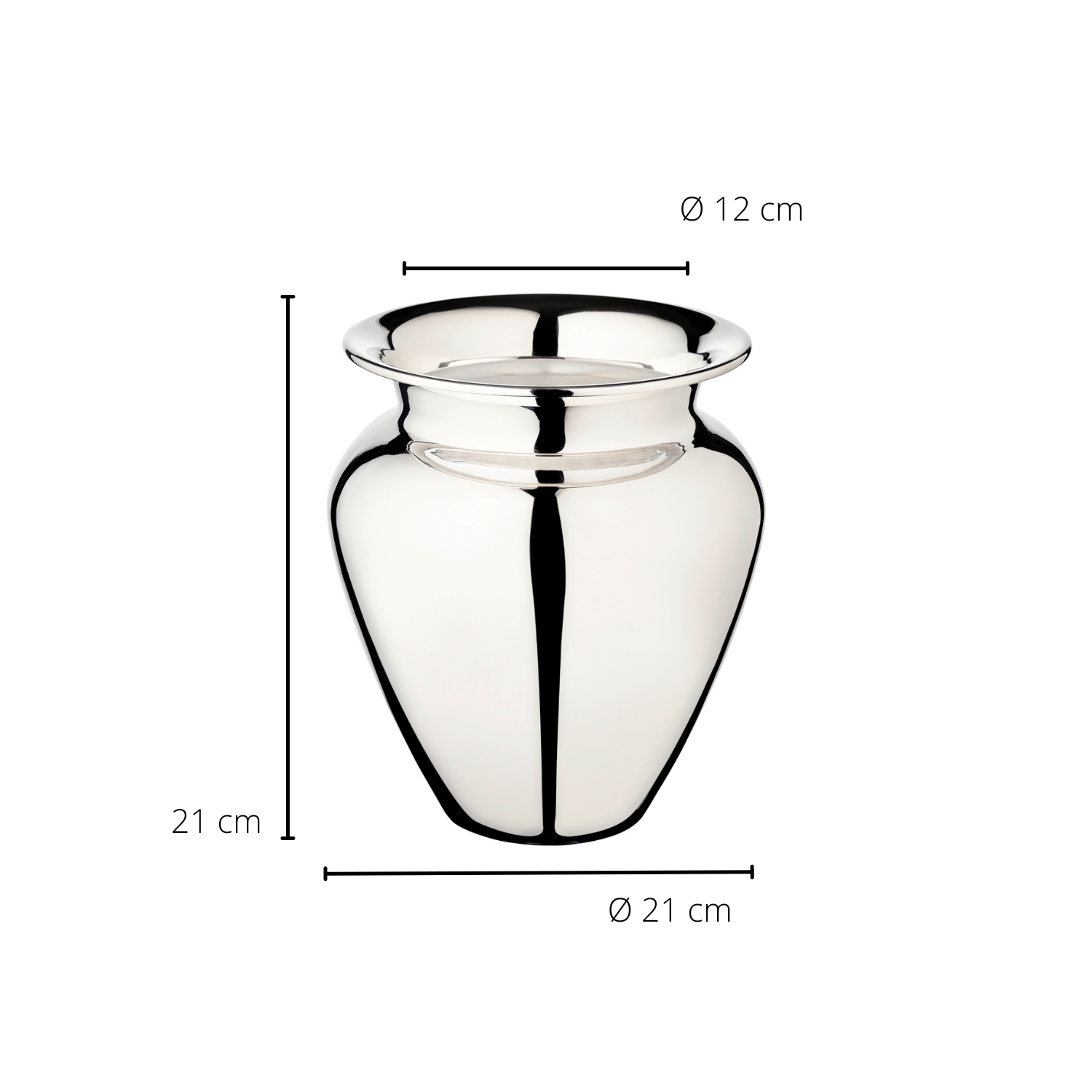 Vase Antonia (Höhe 21 cm, Ø 15 cm), schwerversilbert