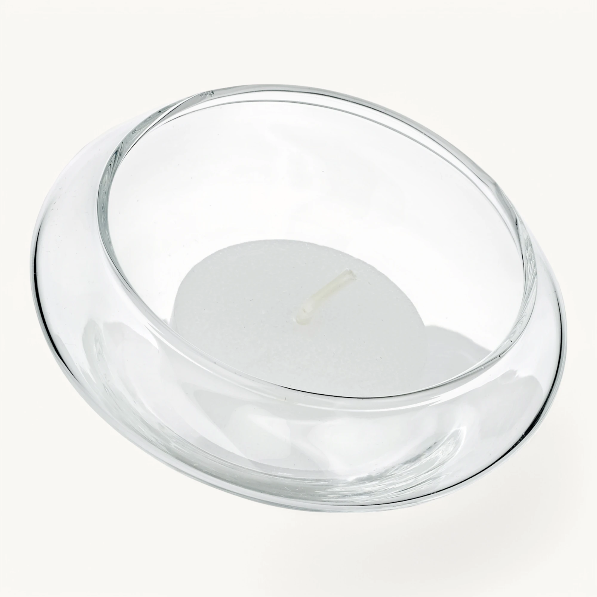 6er-Set Schwimm-Teelichthalter Iris (Höhe 4 cm, Ø 8 cm), mundgeblasenes Glas