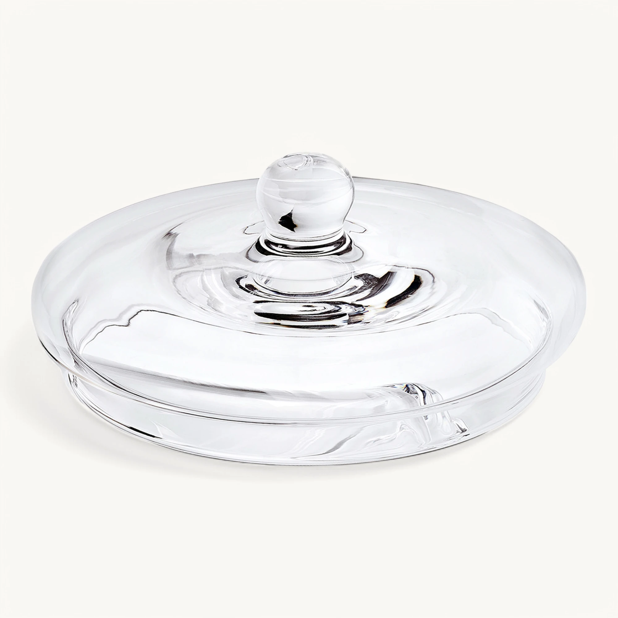Ersatz-Deckel (Durchmesser 19,5 cm) für Glasdose Vigo 1231 + 1245, mundgeblasenes Kristallglas