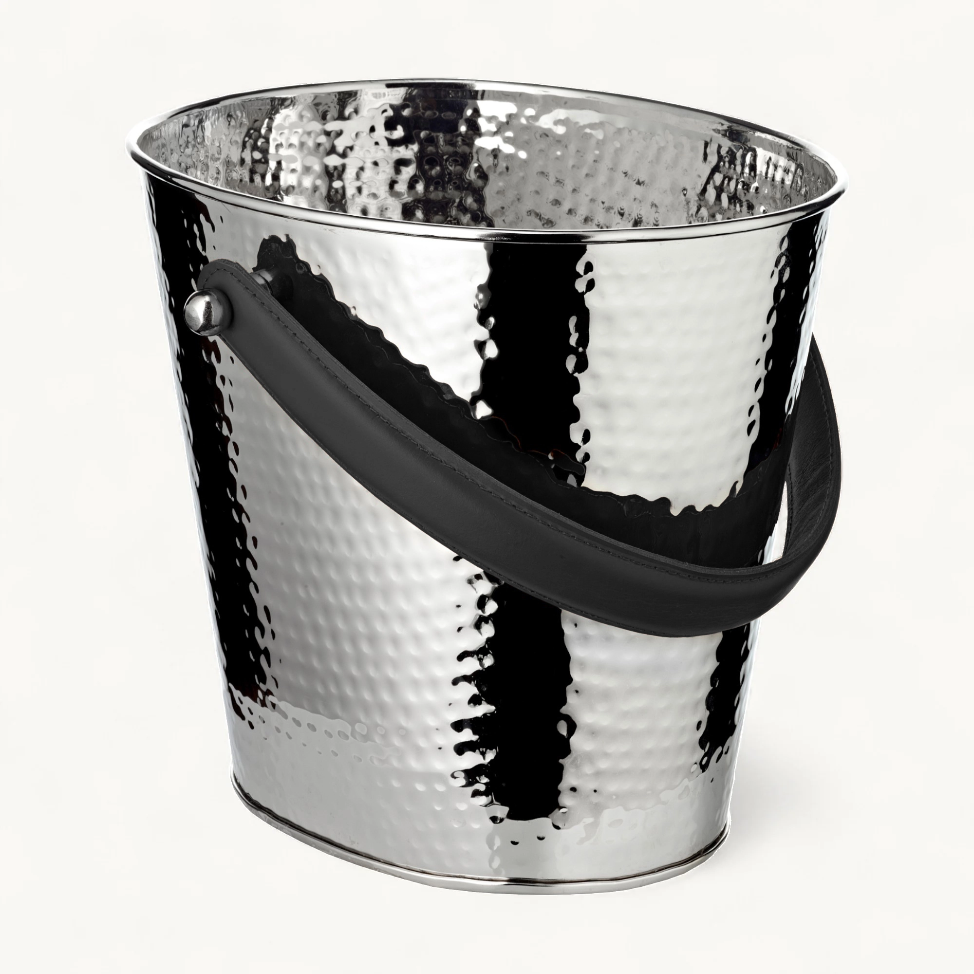 Sektkühler Gavin (26 x 21 cm, H 23 cm), gehämmert, Edelstahl, vernickelt