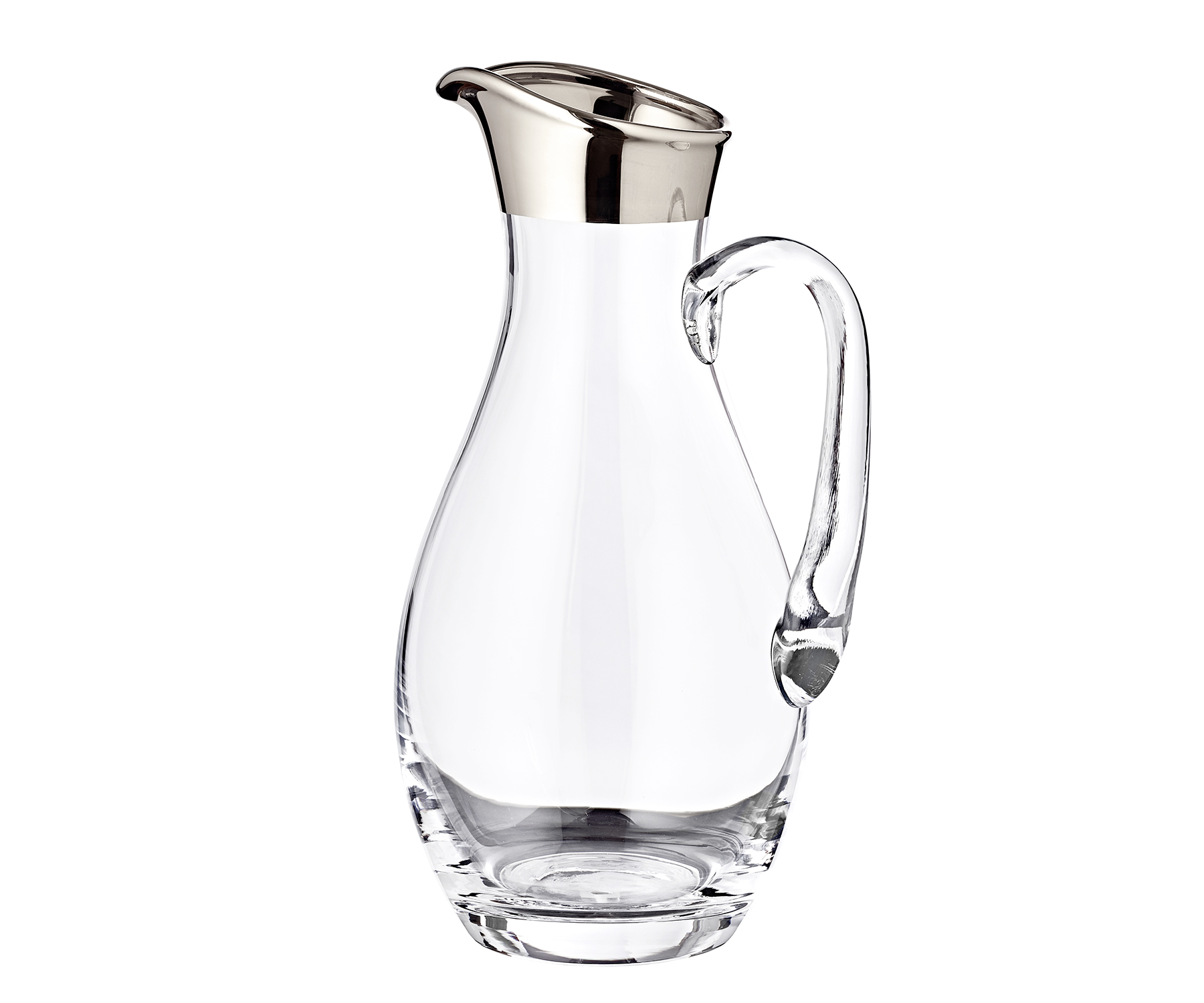 2. Wahl Krug Johnny, mundgeblasenes Kristallglas mit Platinrand, Höhe 30 cm, ø 14 cm, Füllme