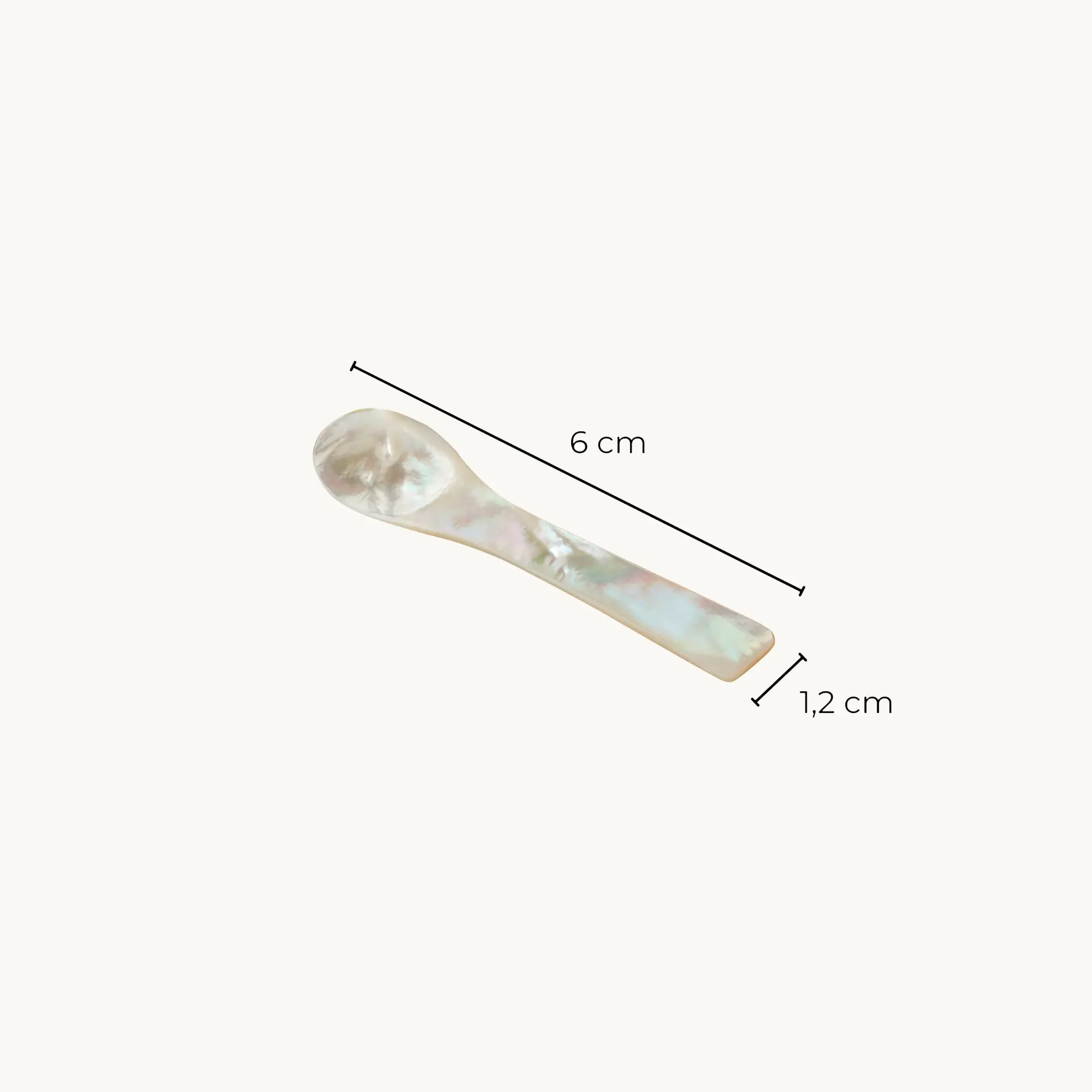 EDZARD Salzlöffel (Länge 6 cm) aus echtem Meer-Perlmutt (Pinctada maxima), Handarbeit, 100% Naturprodukt, Griff oben eckig, Perlmuttlöffel für Salz und Zucker