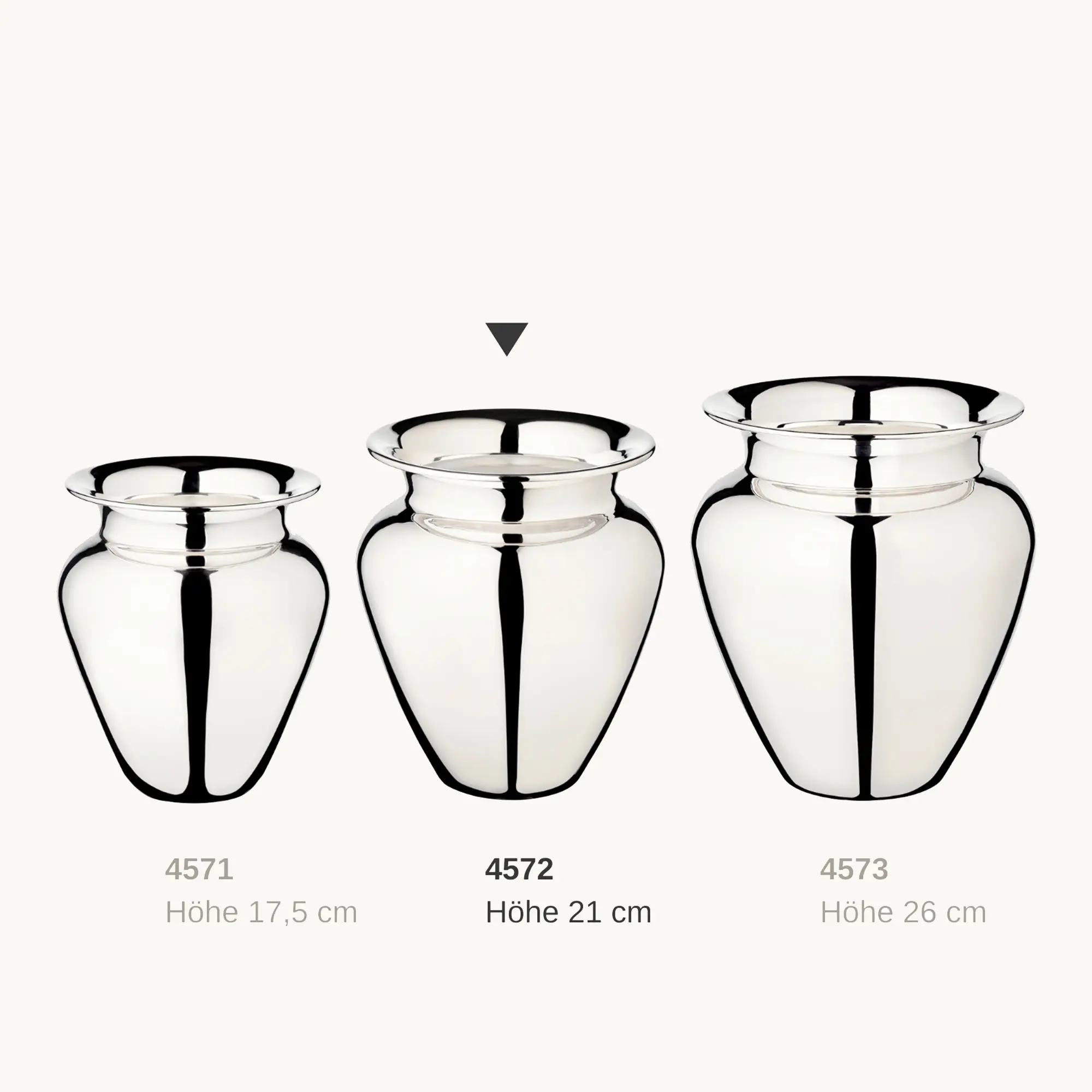 Vase Antonia (Höhe 21 cm, Ø 15 cm), schwerversilbert