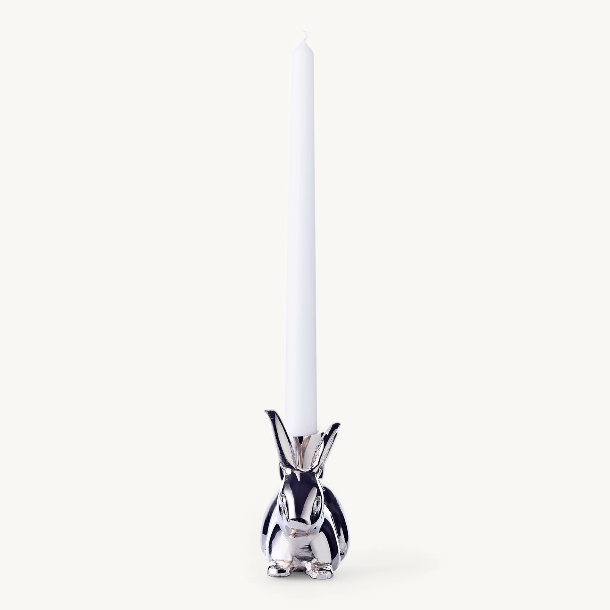 Kerzenhalter Hase Louis (Höhe 8 cm) Aluminium vernickelt