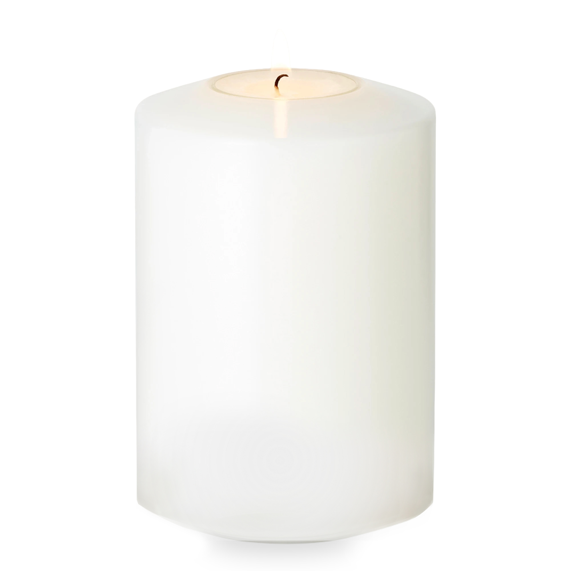 Dauerkerze Cornelius Doppel Pine (Höhe 12 cm, Ø 8 cm), weiß, hitzebeständig bis 90°